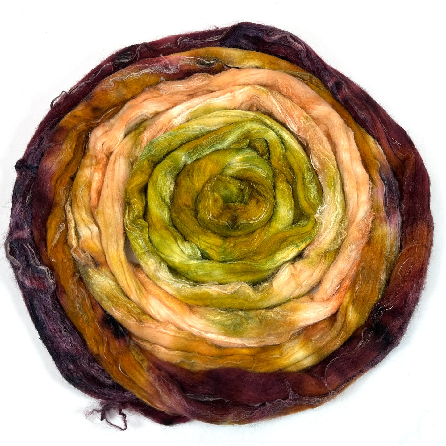 Wayfarer Long Gradient - 4 oz Merino, silk, flax combed top, roving, spinning fiber, handspinning, felting, needle felting, weaving supplies