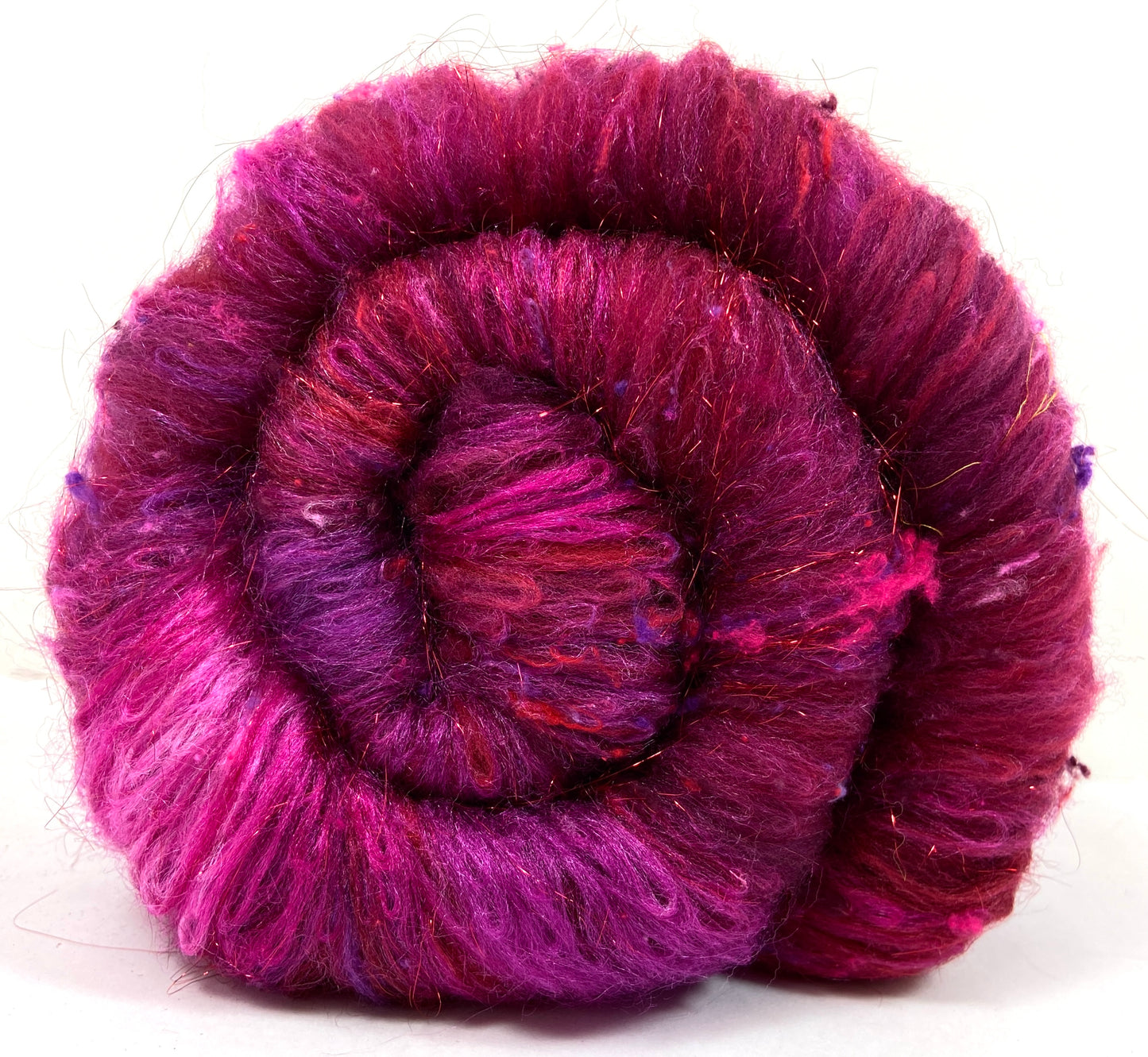 Beets Batt 1012-02 - 3 oz Targhee wool, silk, noils, spinning fiber, drumcarded, handspinning, nuno, felting wool, weaving