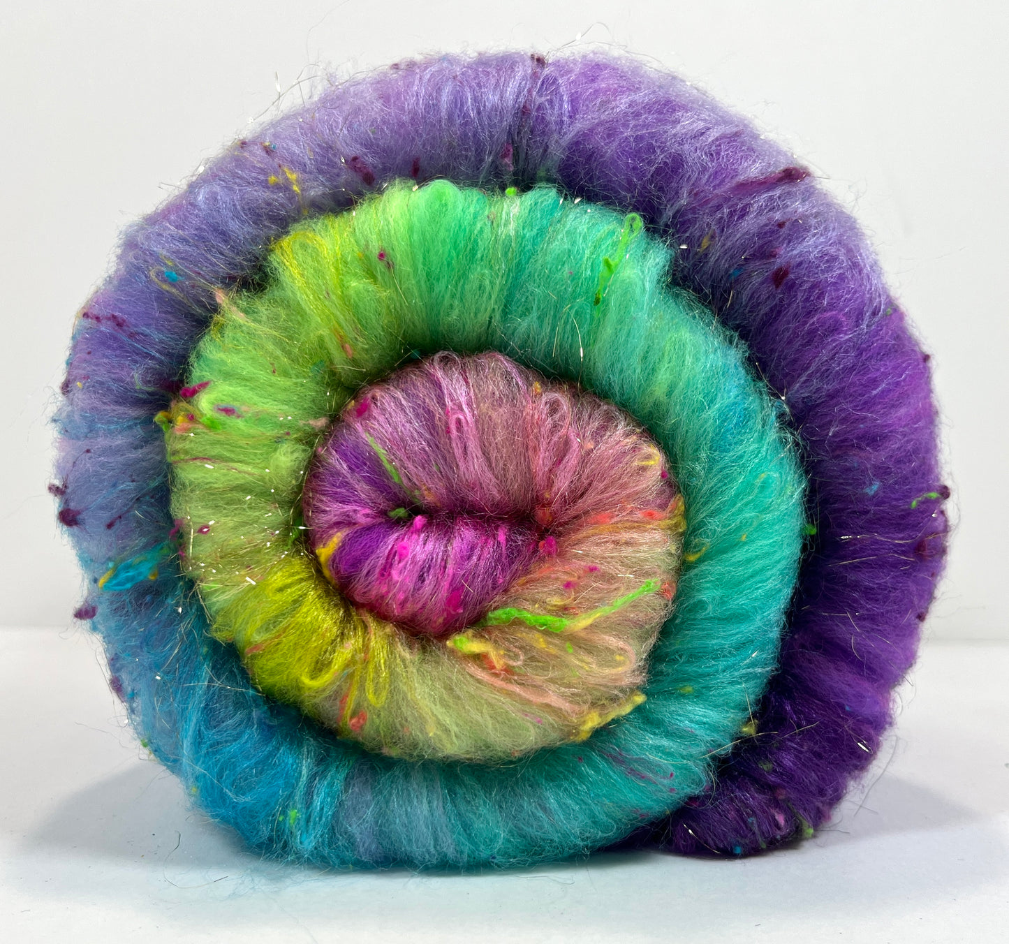 Disco Fever Gradient Batt 0728-02 - 2.5 oz Polwarth wool, silk, noils, spinning fiber, handspinning, nuno, felting wool, weaving, spindle