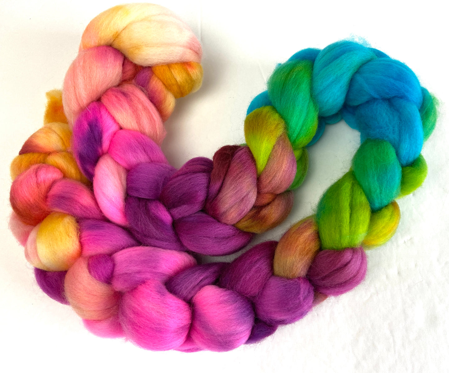 Super Nerds MG - 4 oz hand painted wool combed top, roving, spinning fiber, handspinning, felting