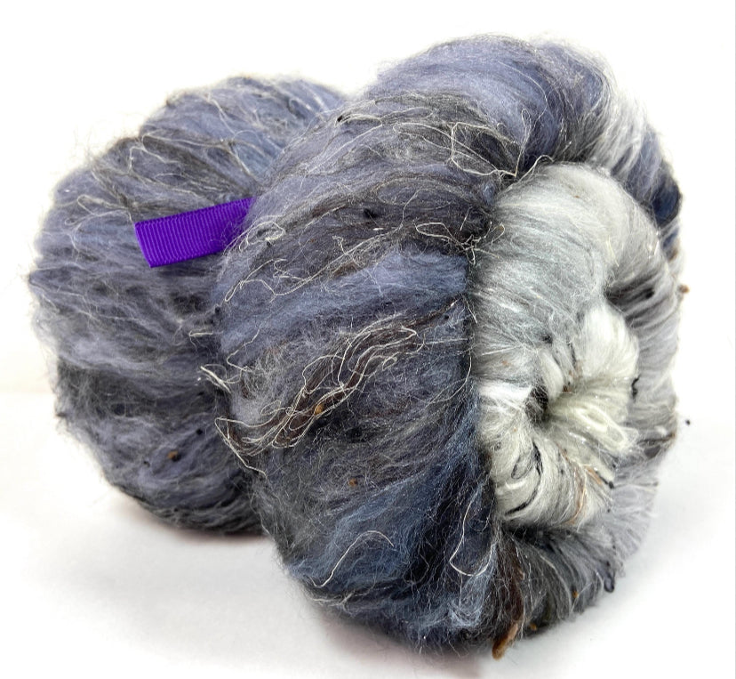 Birch Tree Batt 0814-05 - 3.2 oz Polwarth wool, silk, noils, spinning fiber, handspinning, nuno, felting wool, weaving