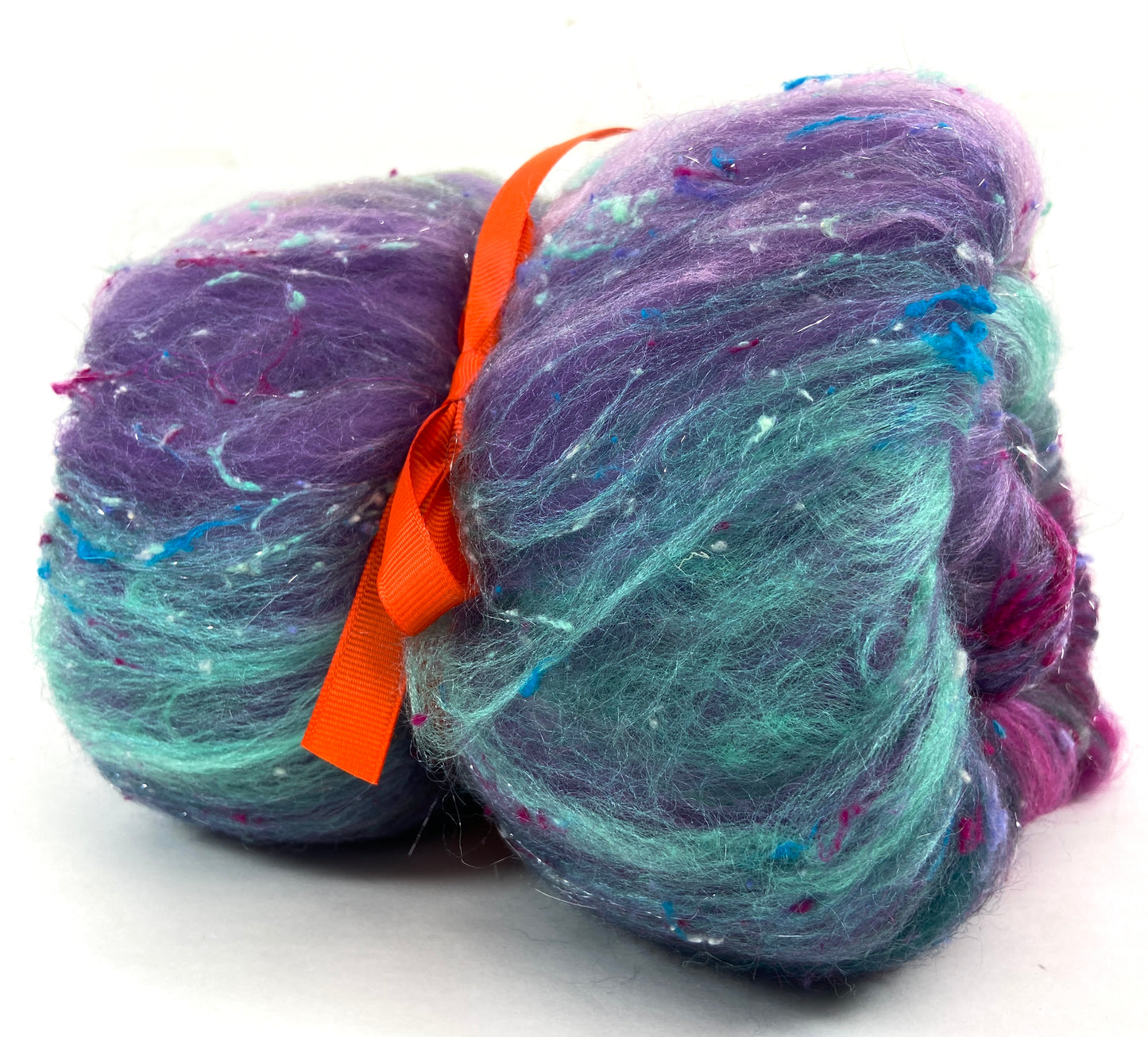 Masquerade Batt 0803-09 - 2.7 oz Falkland Merino wool, silk, noils, spinning fiber, handspinning, nuno, felting wool, weaving