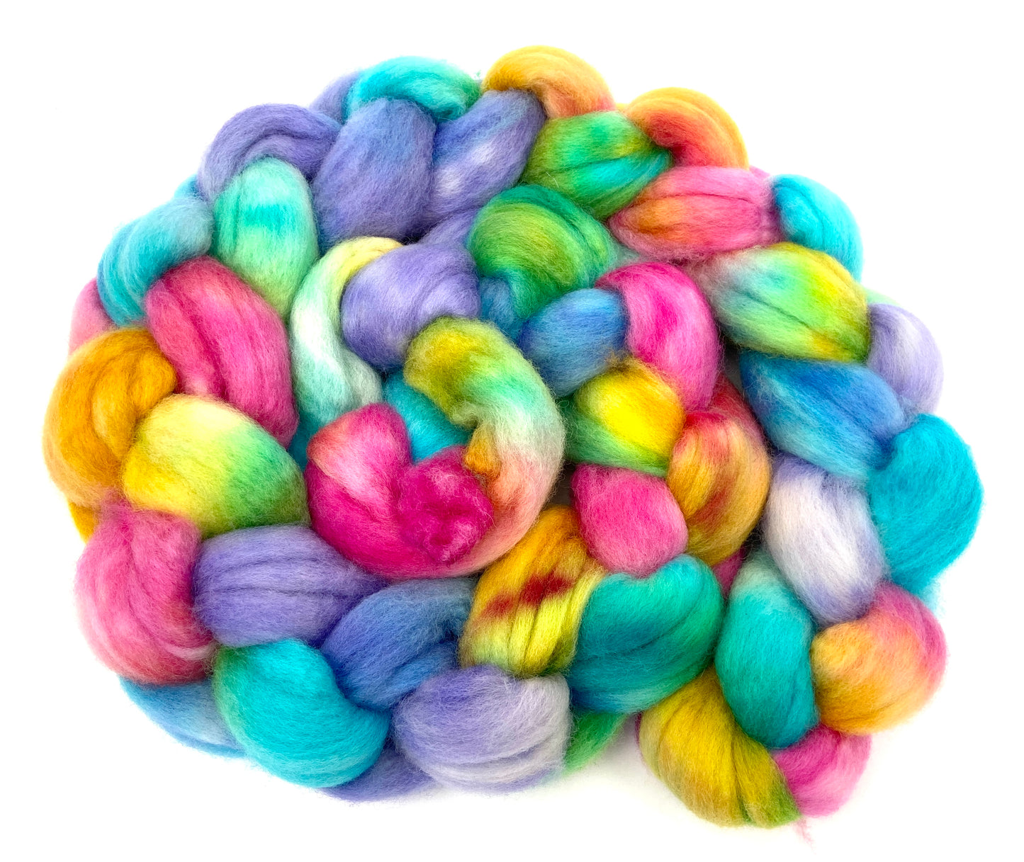 Candy Necklace SC - 4 oz hand wool combed top, roving, spinning fiber, handspinning, felting