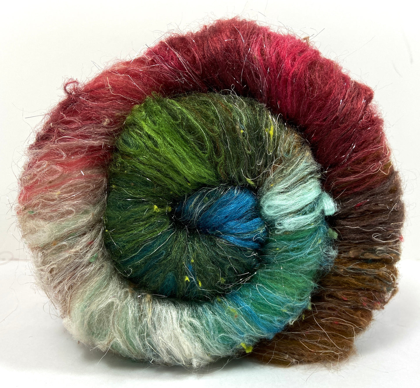 Town and Country Batt 1013-05 - 2.6 oz Targhee wool, silk, noils, spinning fiber, drumcarded, handspinning, nuno, felting wool, weaving