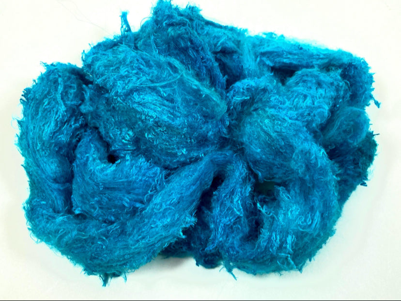 Silk Laps, Turquoise , 1014-07, mulberry silk, nuno, wet felting, spinning fiber, art yarn, handspinning, felting fiber, corespinning