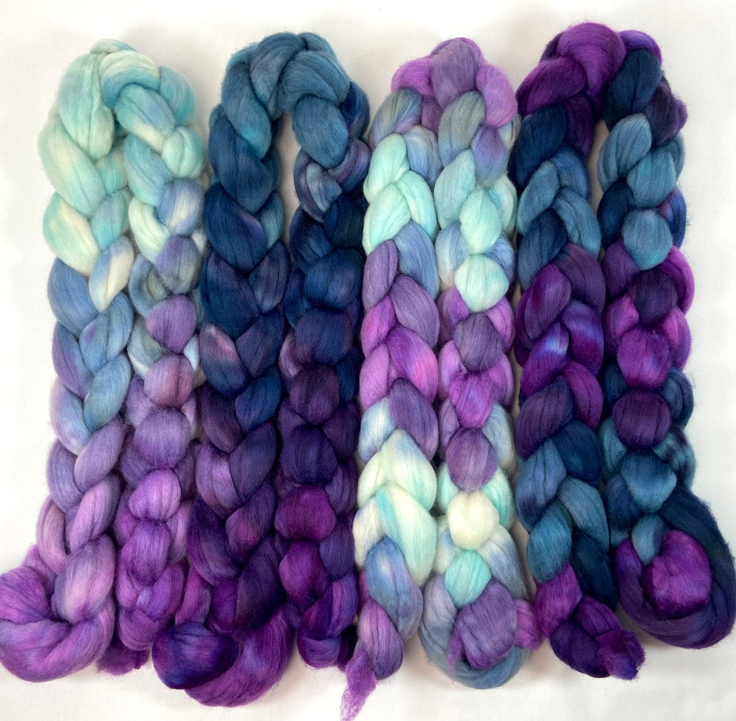 Frostberry MG - 4 oz hand painted wool combed top, roving, spinning fiber, handspinning, felting