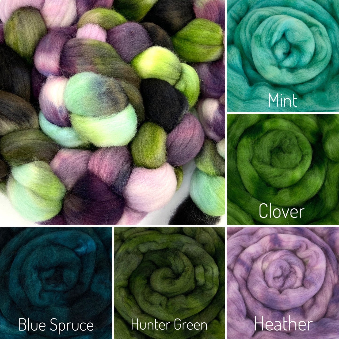 Magic Mountain SC - 4 oz hand painted wool combed top, roving, spinning fiber, handspinning, felting