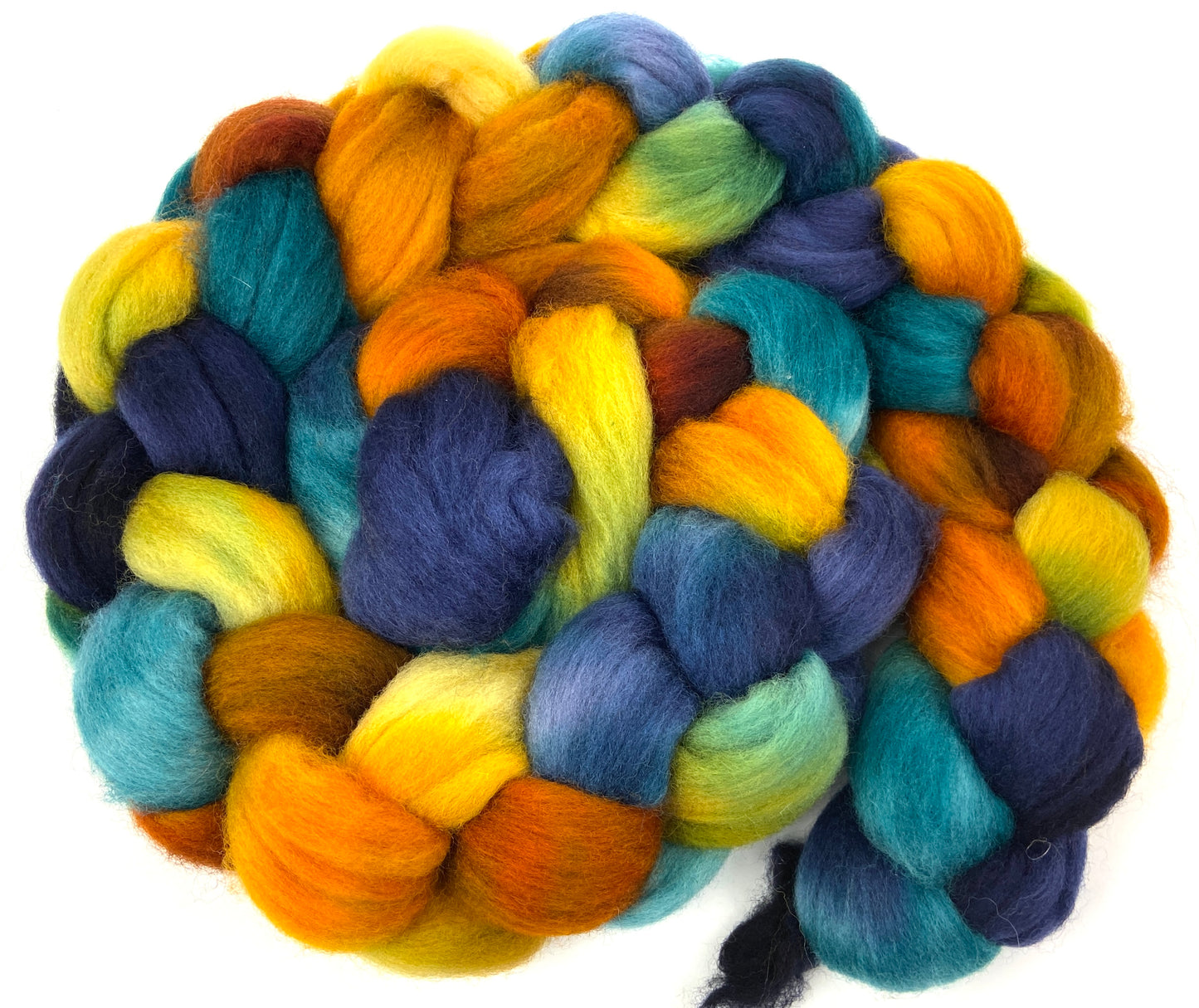 Quackery SC - 4 oz hand painted wool combed top, roving, spinning fiber, handspinning, felting