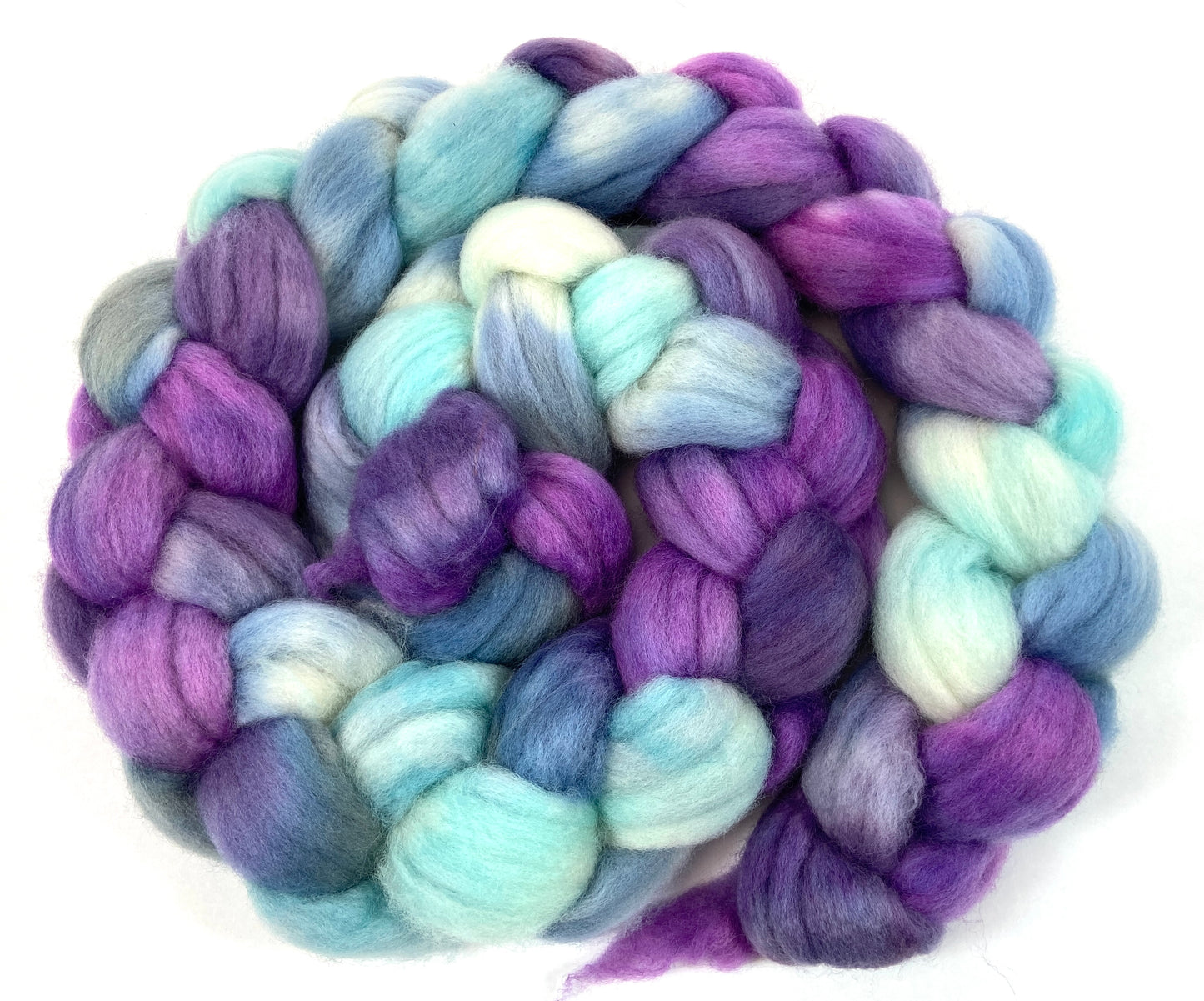 Frostberry SC - 4 oz hand painted wool combed top, roving, spinning fiber, handspinning, felting