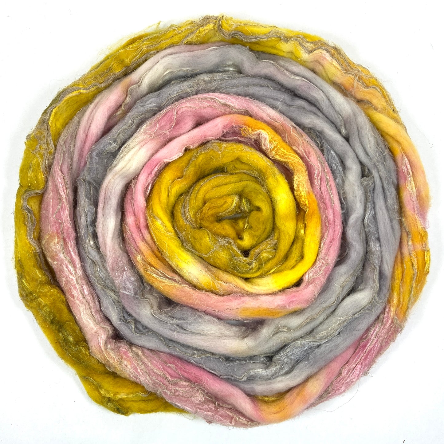 Braaains! Oopsie - 4 oz Merino, silk, flax combed top, roving, spinning fiber, handspinning, felting, needle felting, weaving supplies