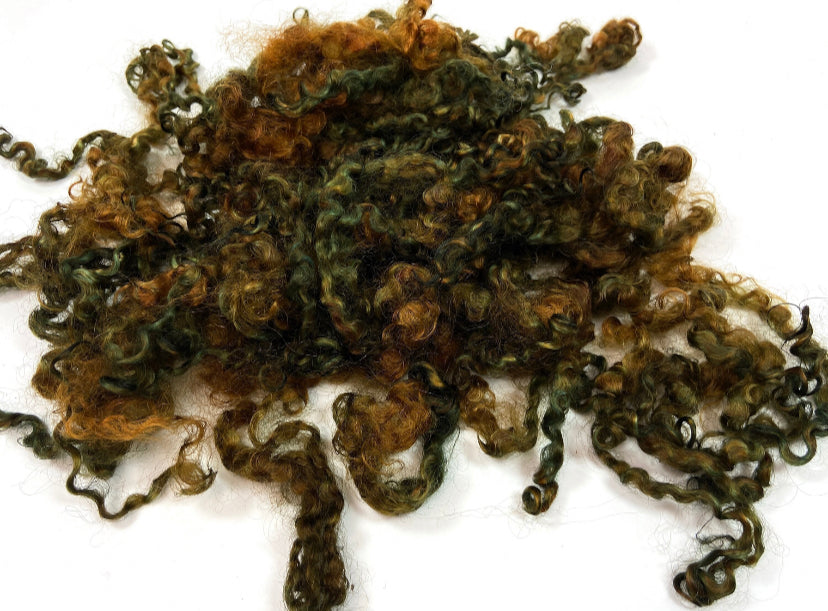 Wensleydale locks, 1.4 oz, 5 inches long, super clean, separated, spinning, felting, fiber art, doll hair, nuno art yarn, Deep Woods 0629-01
