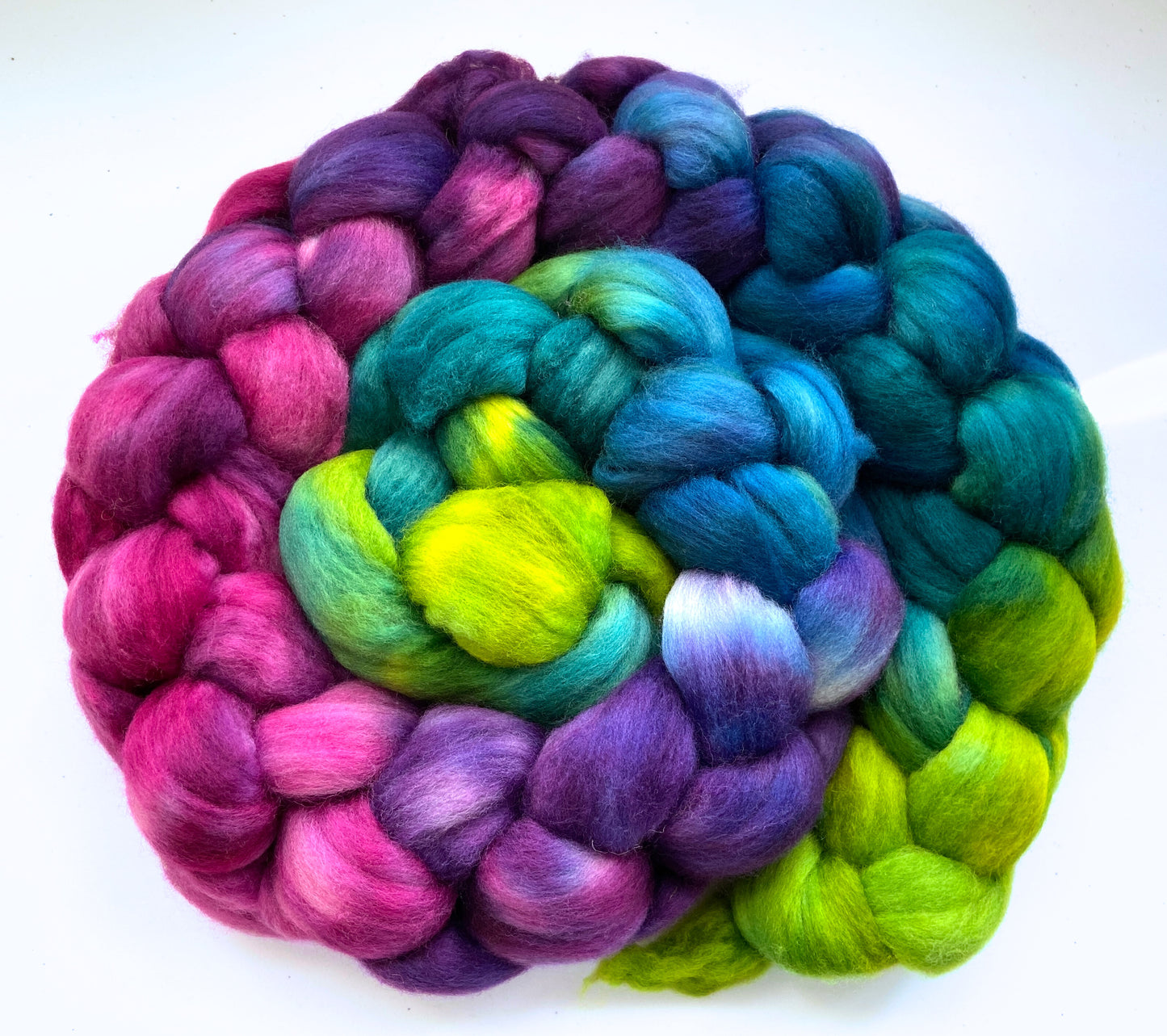 Temptation MG - 4 oz hand painted wool combed top, roving, spinning fiber, handspinning, felting, mirrored gradient