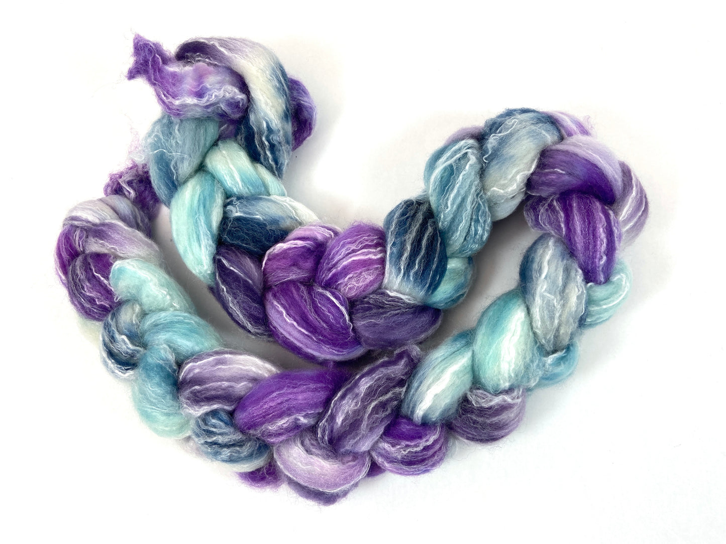Frostberry SC - 4 oz Superwash Panda Sparkle wool, bamboo combed top, roving, spinning fiber, handspinning, sock yarn, baby yarn