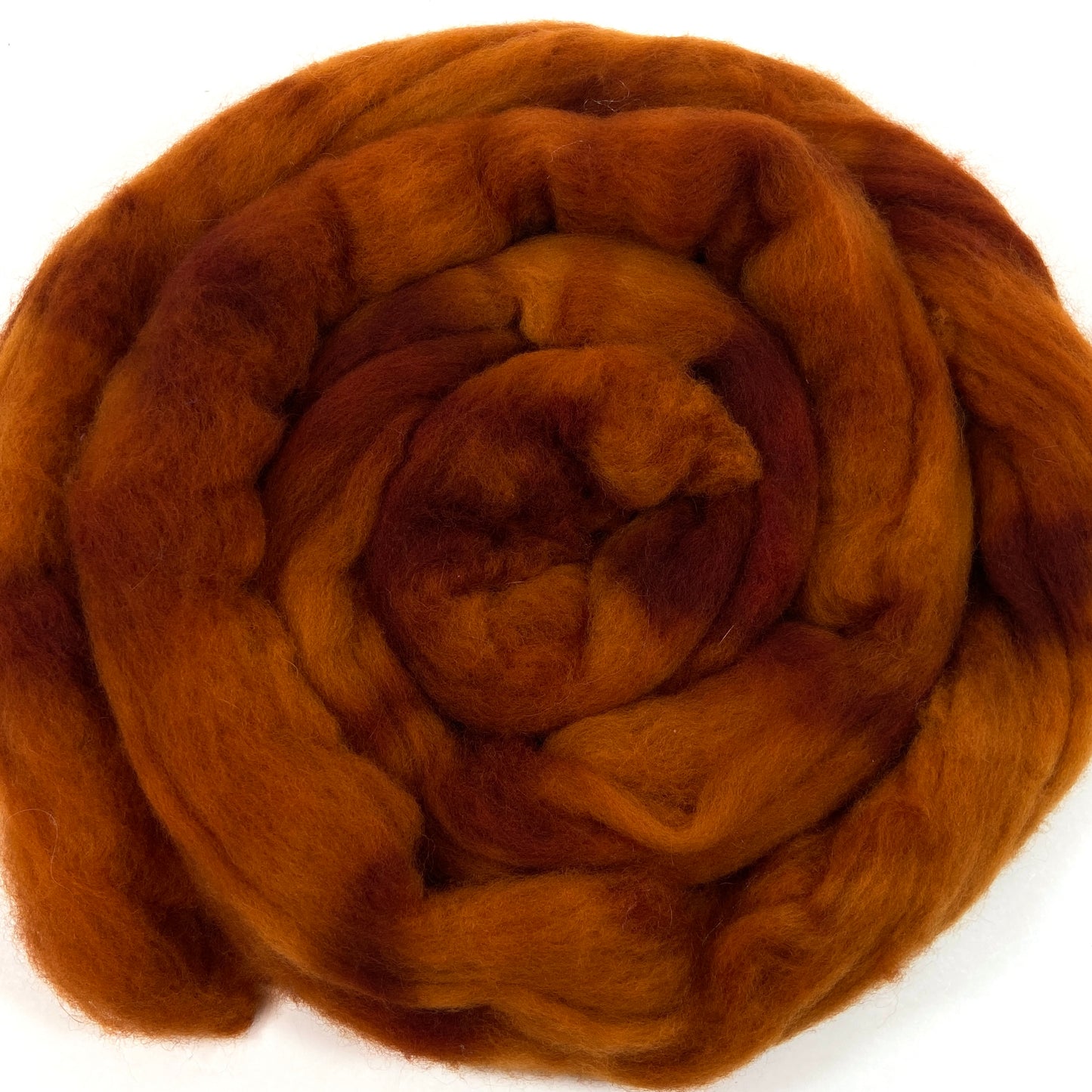 Copper Penny - 2 oz hand dyed semisolid wool combed top
