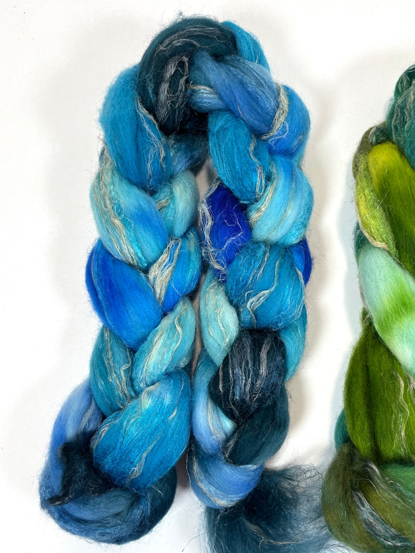 Combo Pack - 8 oz, Merino, silk, flax combed top, mirrored gradient, roving, spinning fiber, handspinning, felting, wool, 0727-01