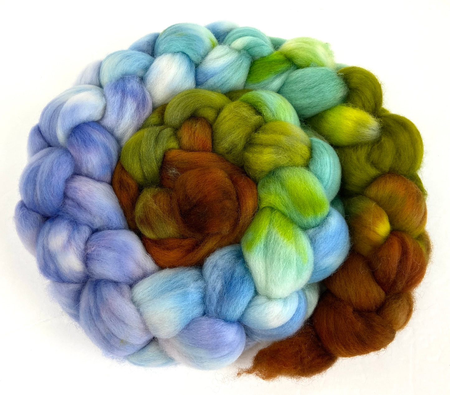 Gaia MG - 4 oz hand painted wool combed top, roving, spinning fiber, handspinning, felting