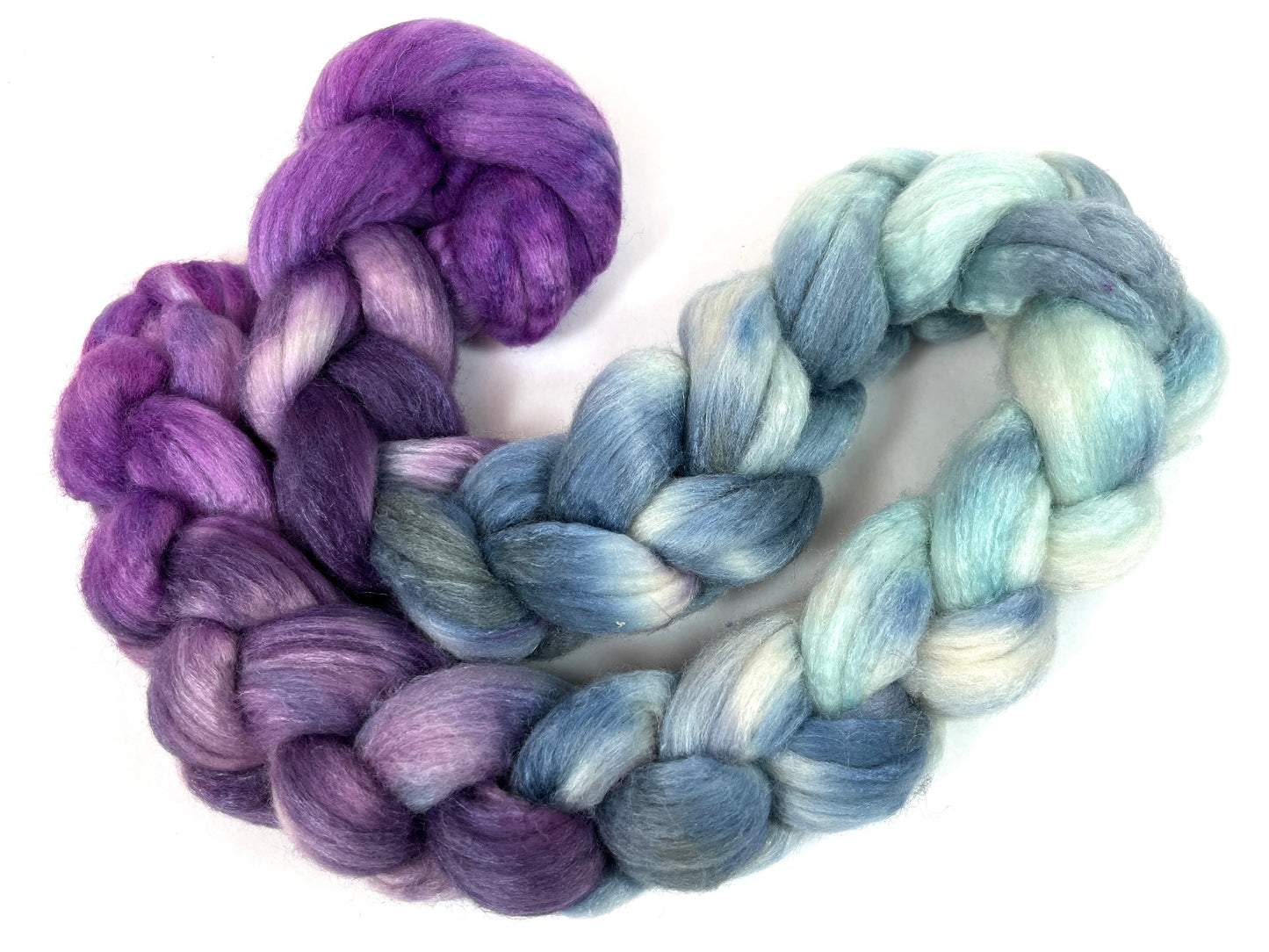 Frostberry - 4 oz 85/15 Polwarth wool/tussah silk combed top, roving, spinning fiber, handspinning, felting, needle felting, weaving supplies