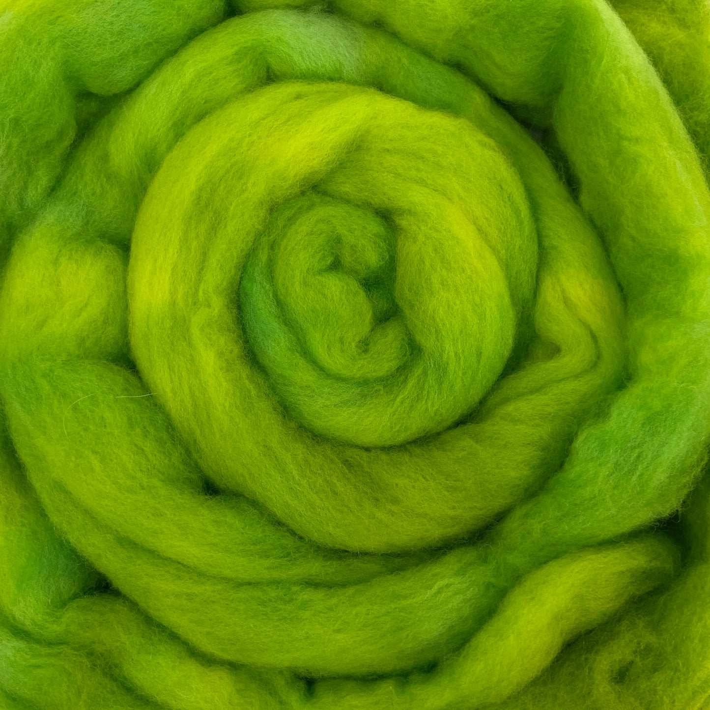 Lime - 2 oz hand dyed semisolid wool combed top