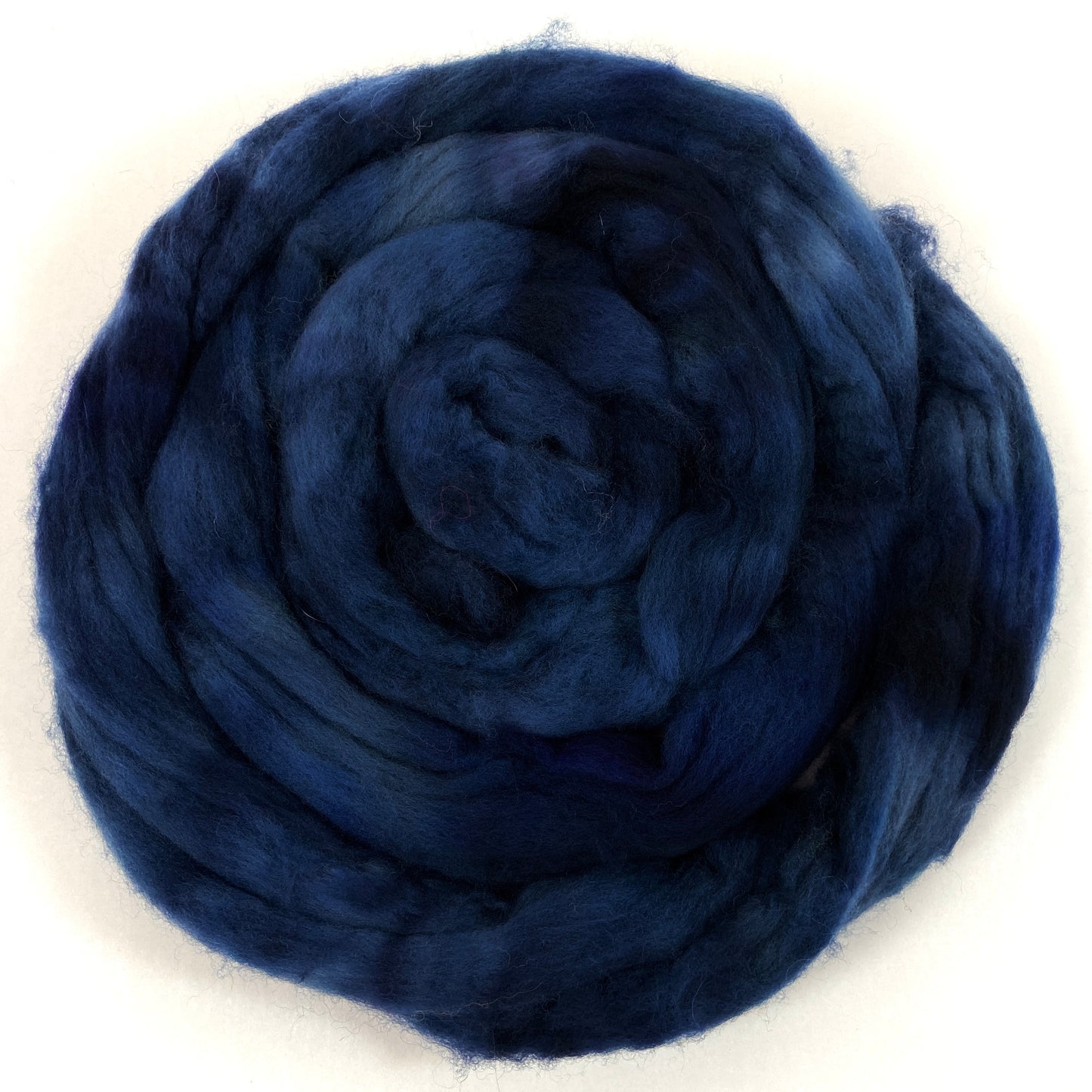 Moody Blue - 2 oz hand dyed semisolid wool combed top