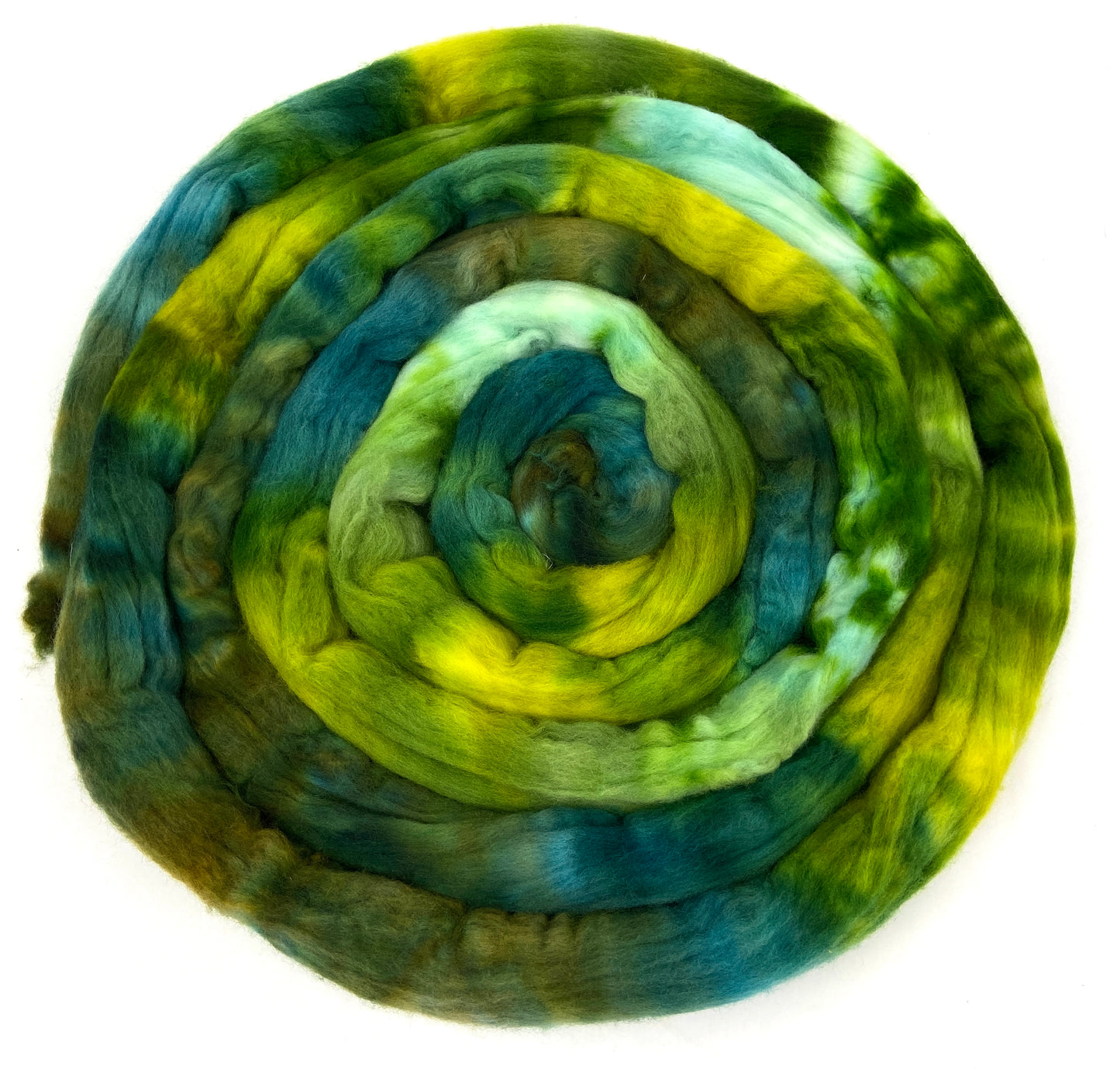 Emerald Isle SC - 4 oz hand painted wool combed top, roving, spinning fiber, handspinning, felting
