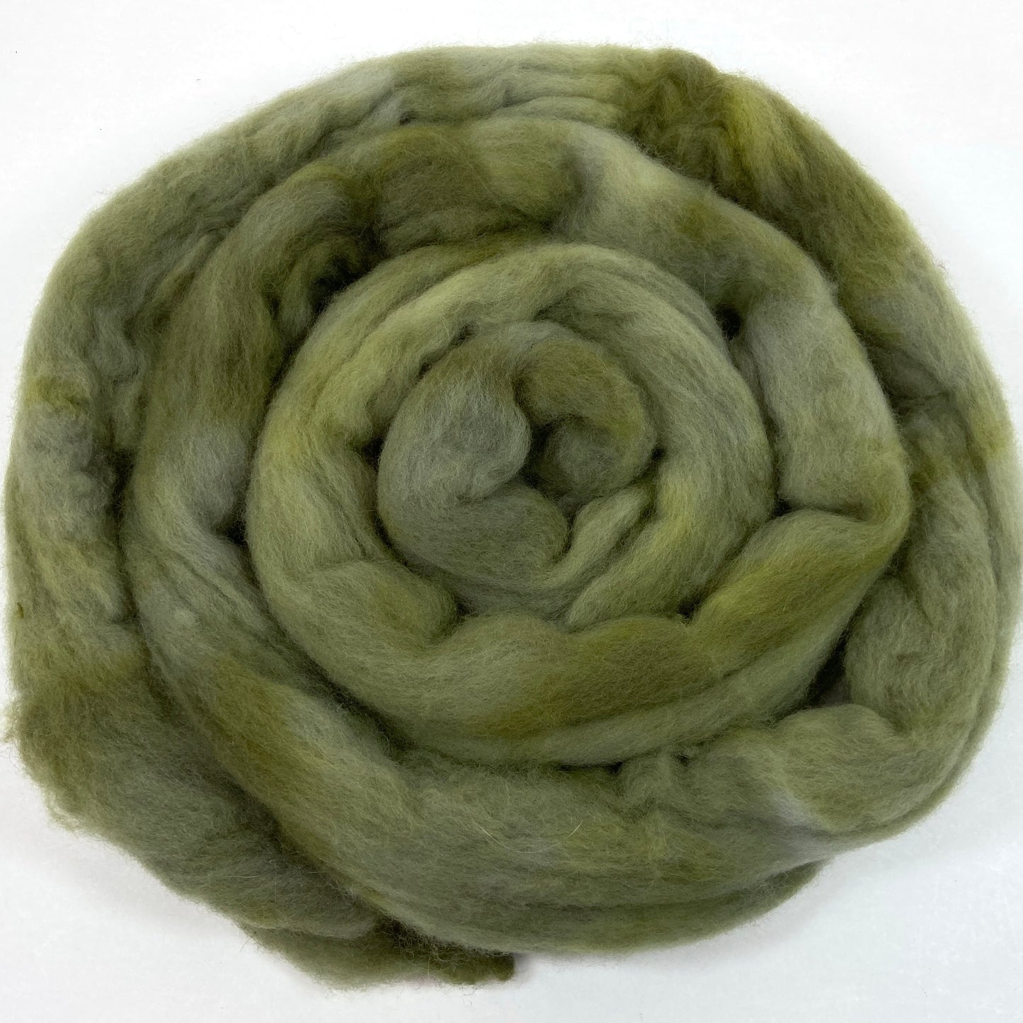 Lichen - 2 oz hand dyed semisolid wool combed top