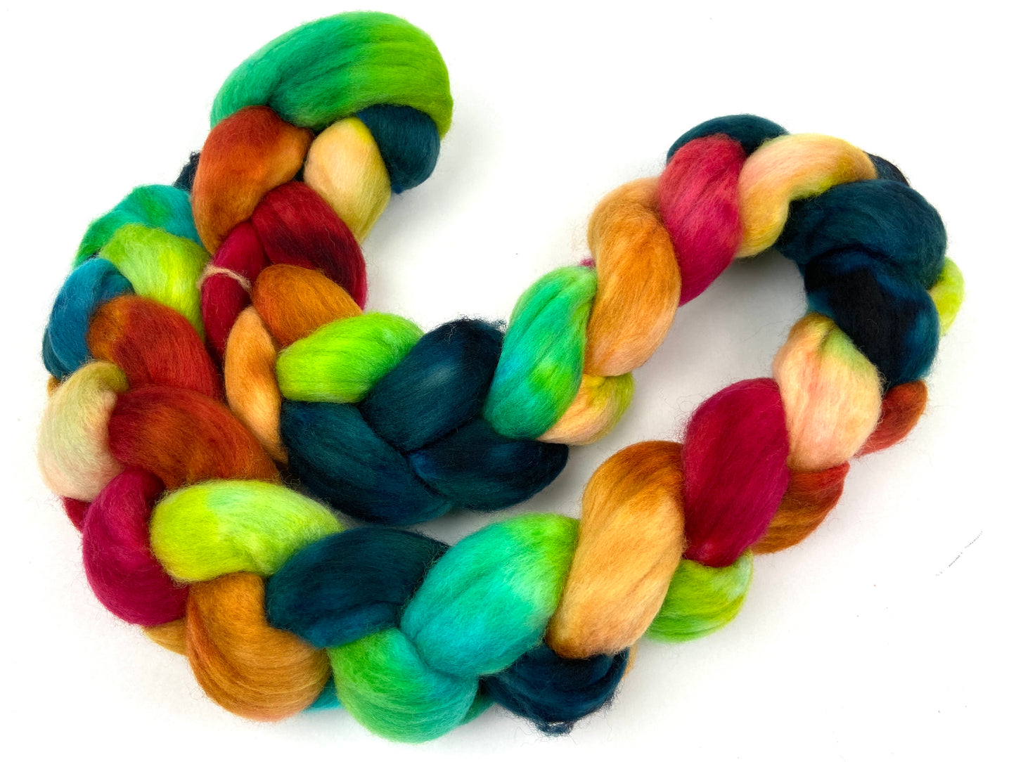 Frolic SC - 4 oz hand painted wool combed top, roving, spinning fiber, handspinning, felting