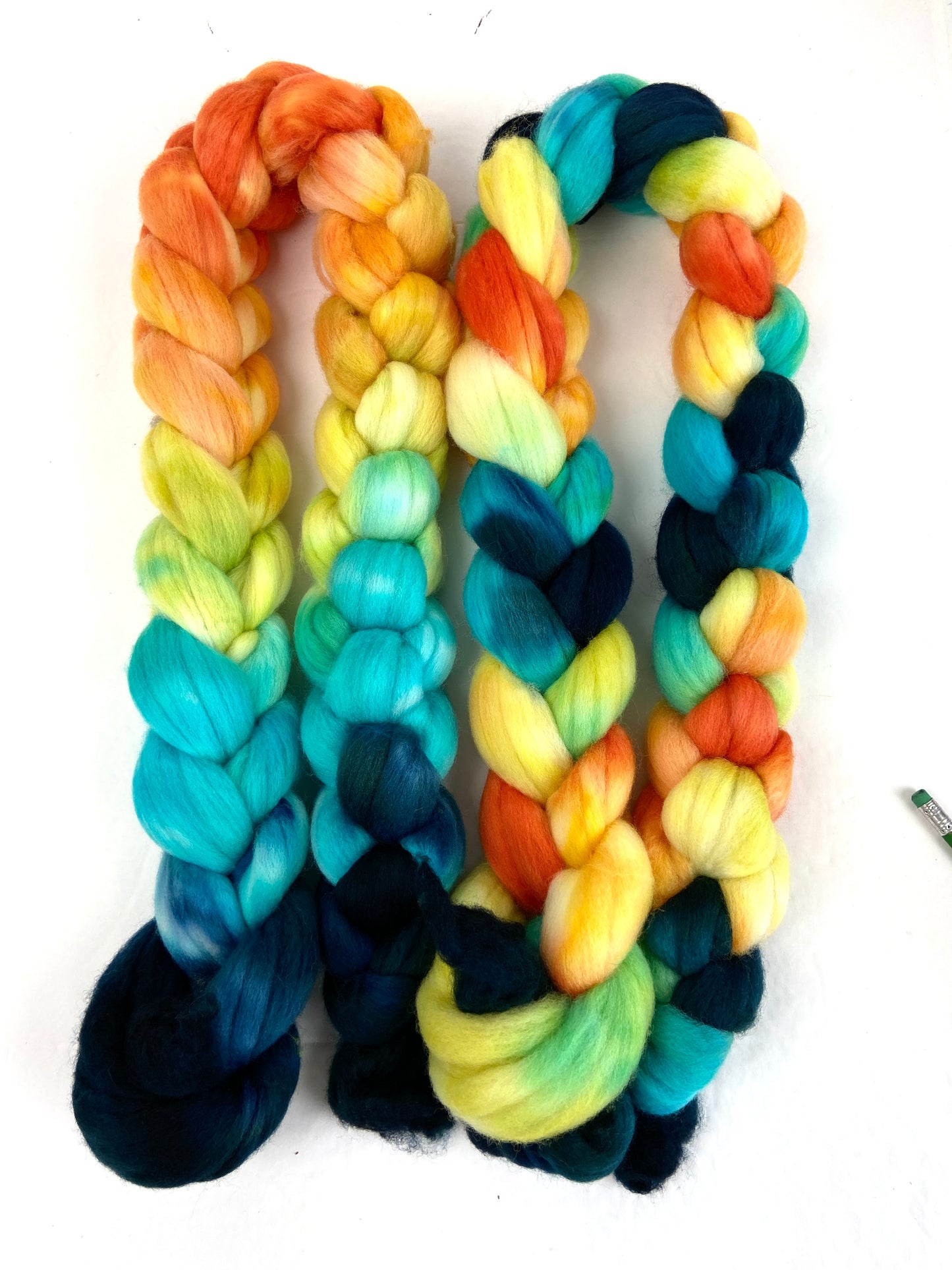 Ironic Grooves MG - 4 oz hand painted wool combed top, roving, spinning fiber, handspinning, felting