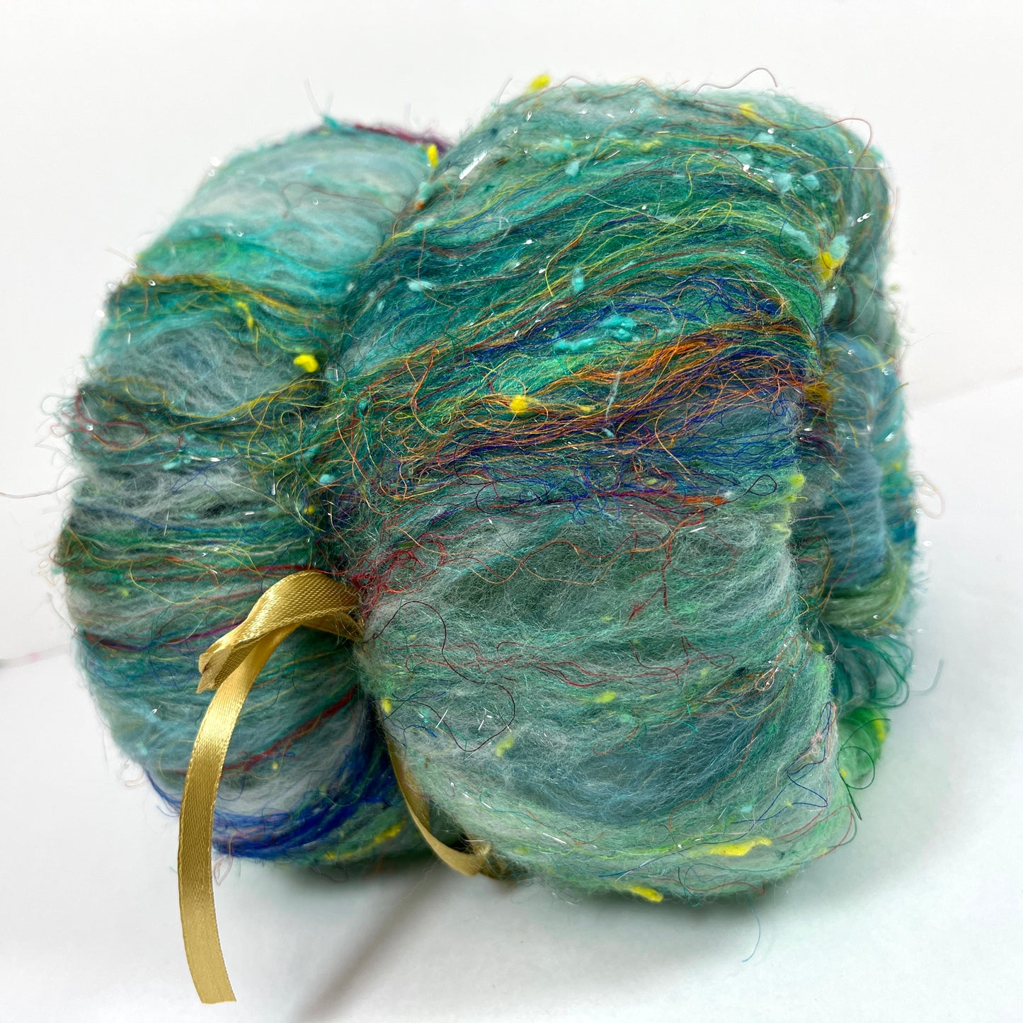 Smooth Art Batt 0107-02- 4 oz Targhee and Merino wool, silk, noils, spinning fiber, handspinning, nuno, felting wool, weaving