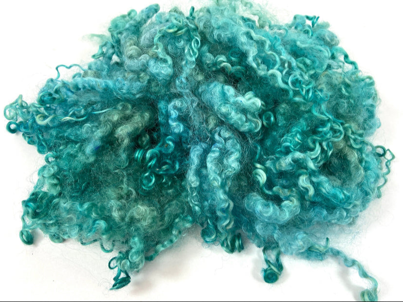 Wensleydale Locks, 1.1 oz, Blue Raspberry, 4-6 inches long, super clean, spinning, felting, fiber art, doll hair, nuno, lockspun yarn 0621-0