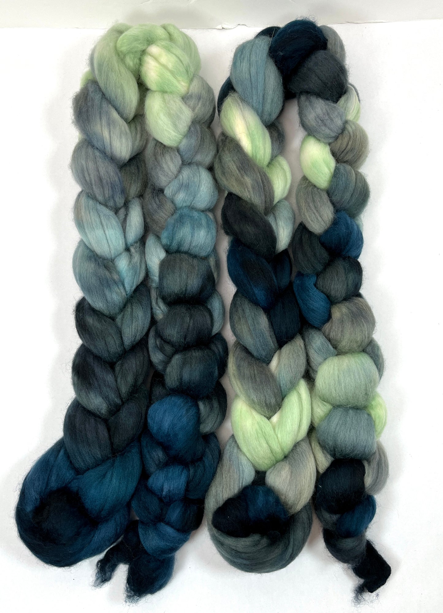 The River Styx MG - 4 oz hand painted wool combed top, roving, spinning fiber, handspinning, felting