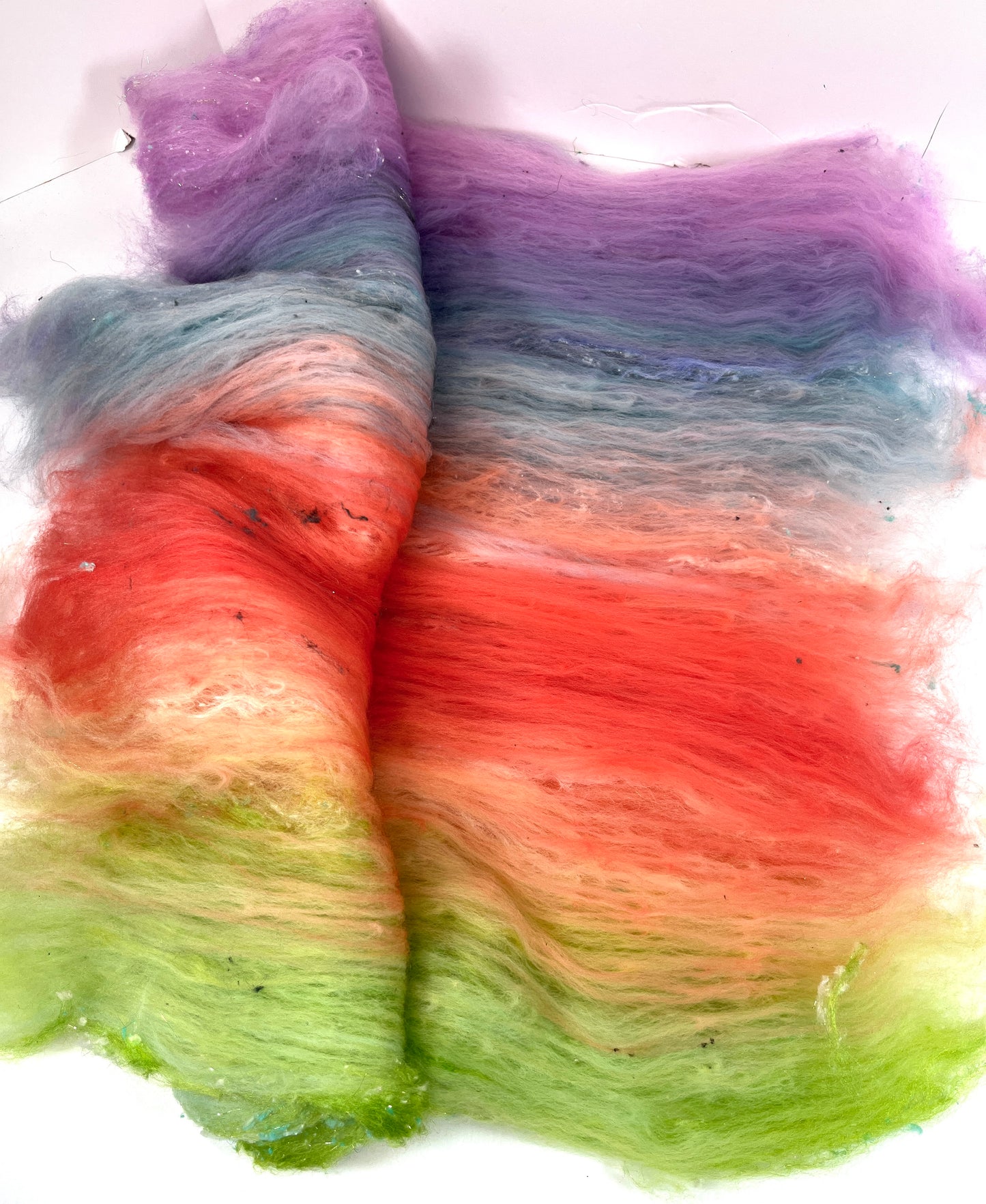 Day’s End Batt 0111-02A, 2.5 oz, Falkland Merino wool, silk, spinning fiber, felting wool, weaving fiber