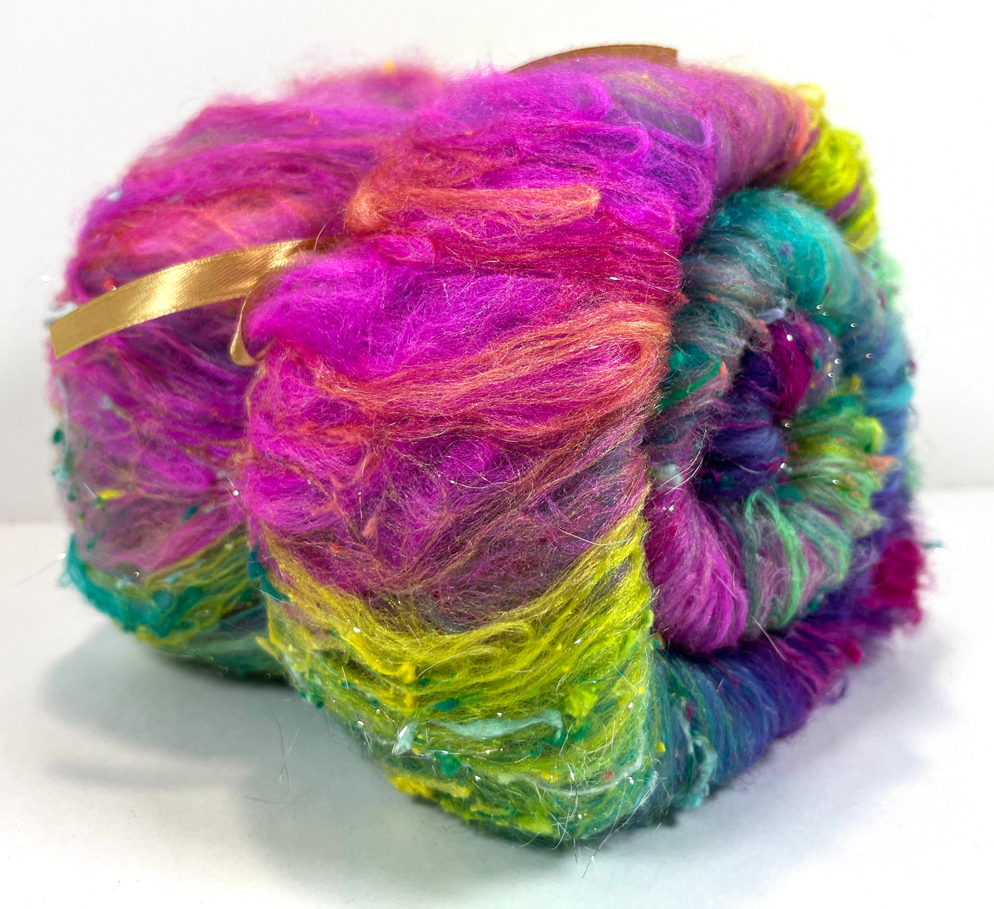 Disco Fever Repeating Colors Batt 0711-02 - 2.8 oz Polwarth wool, silk, noils, spinning fiber, handspinning, nuno, felting wool, weaving, spindle
