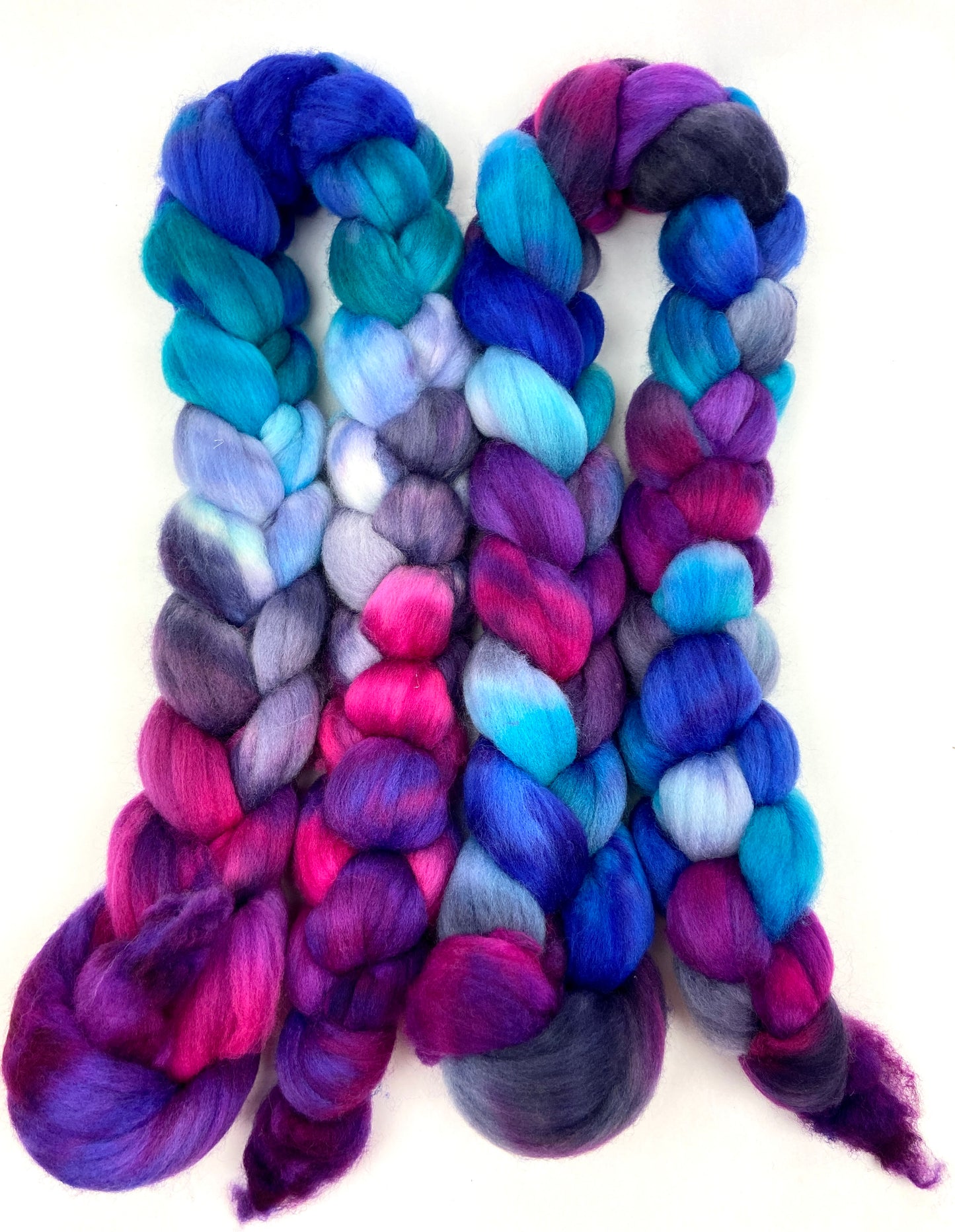 Midnight Fantastic MG - 4 oz hand painted wool combed top, roving, spinning fiber, handspinning, felting