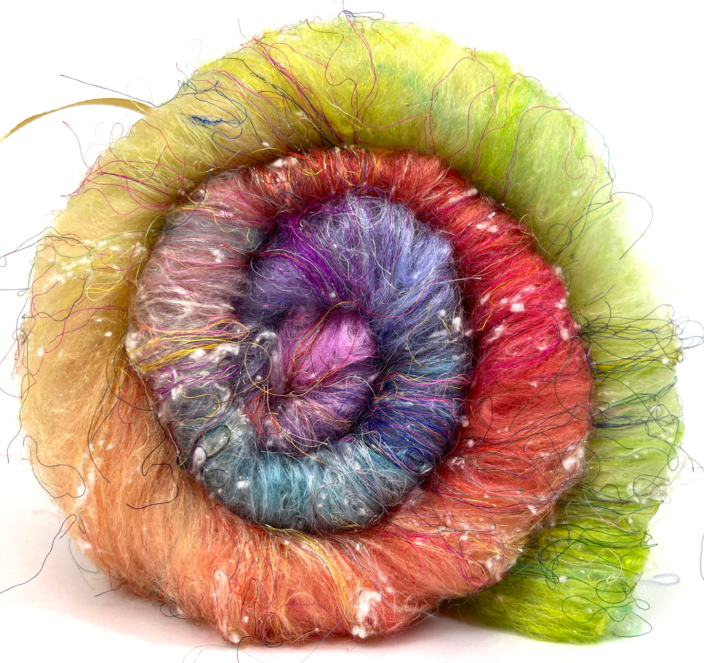 Day’s End Batt 0111-02B, 2.8 oz, Falkland Merino wool, silk, spinning fiber, felting wool, weaving fiber
