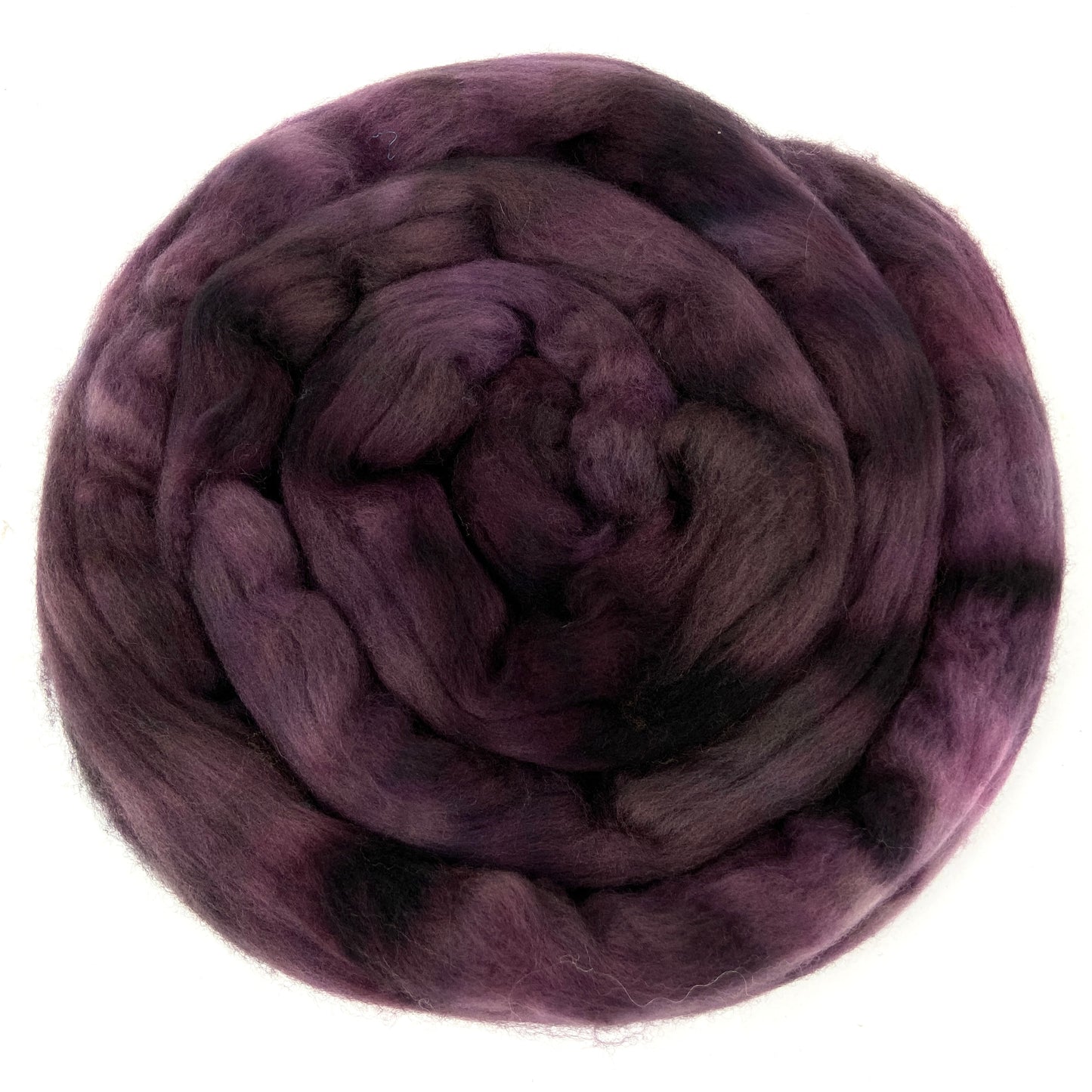 Raisin - 2 oz hand dyed semisolid wool combed top