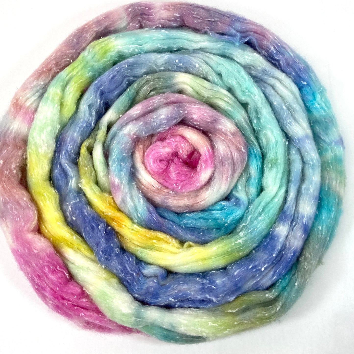 Day's End 1230-01 - 4 oz 80/20 South American wool/rayon nepps combed top, roving, spinning fiber, handspinning, felting, needle felting, weaving supplies