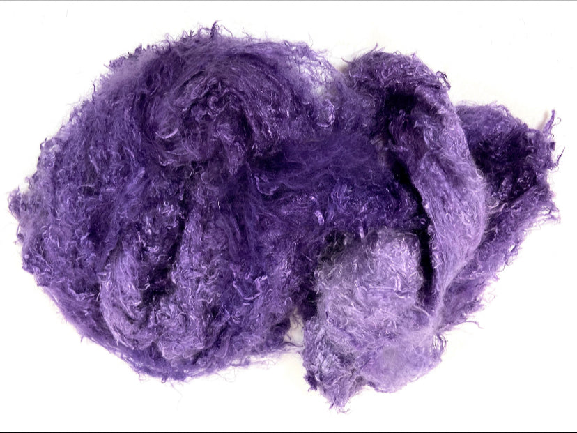 Silk Laps, Purple, mulberry silk, nuno, wet felting, spinning fiber, art yarn, handspinning, felting fiber, corespinning, 1101-01