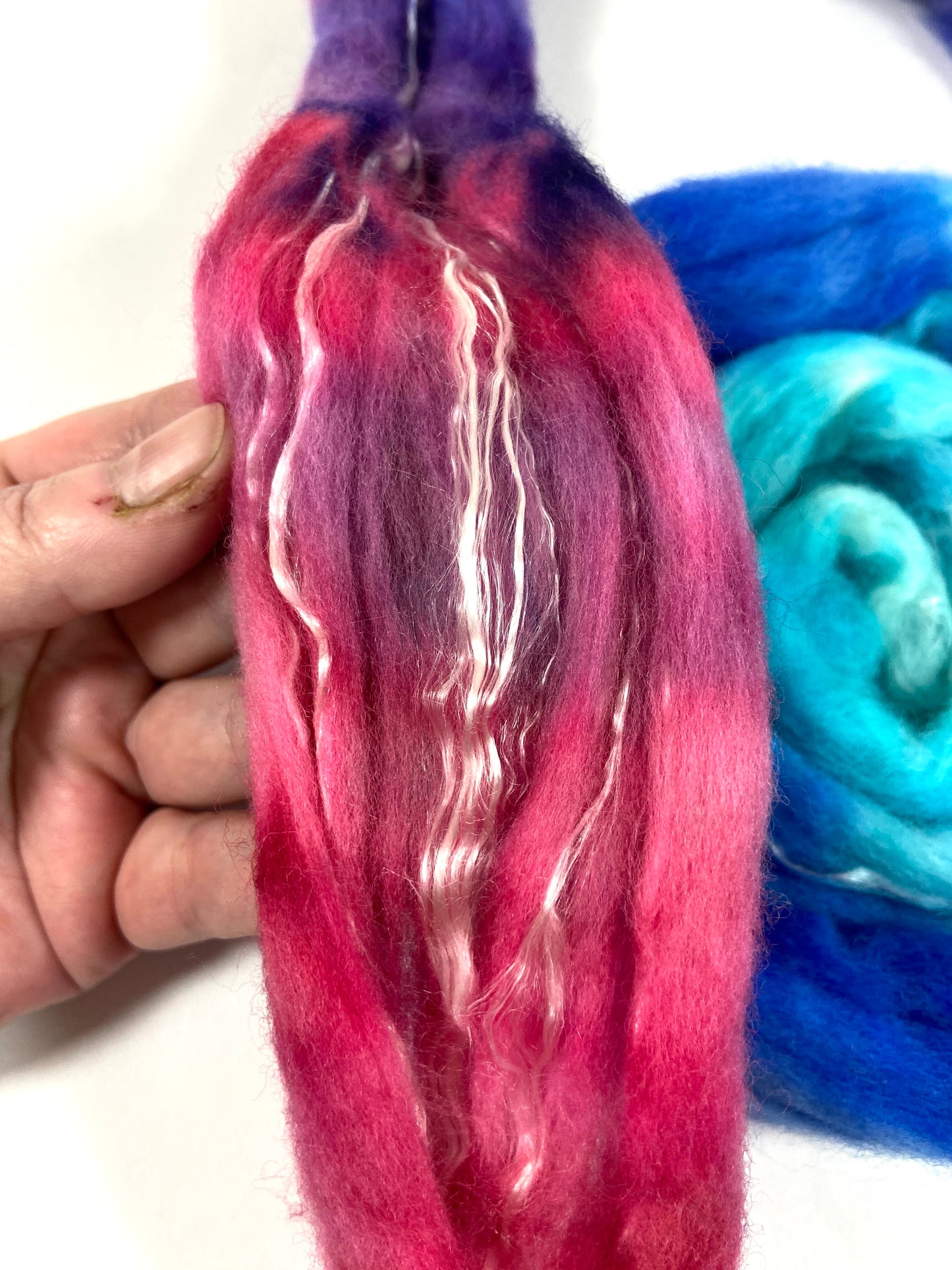 Day's End 1211-02 Merino and tencel combed top, roving, spinning fiber, handspinning, felting, needle felting, weaving supplies