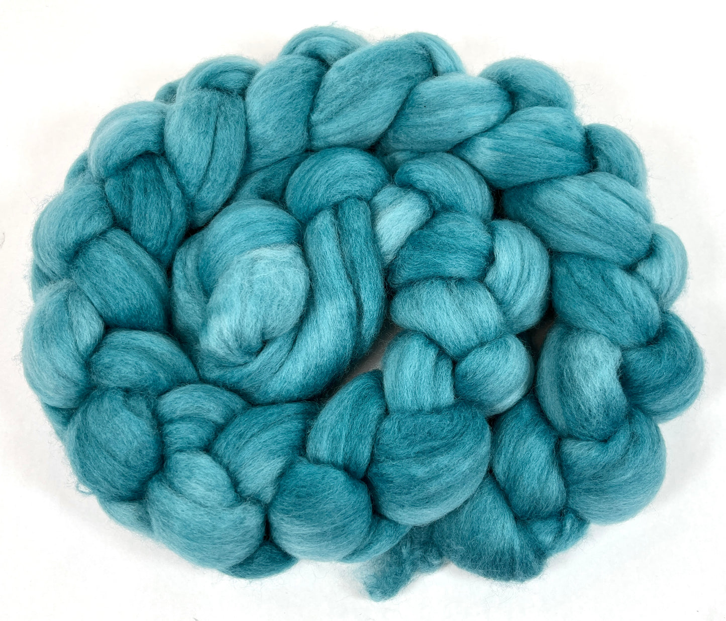 Teal Light OOAK - 4 oz Polwarth wool combed top, roving, spinning fiber, handspinning, felting, needle felting, weaving supplies