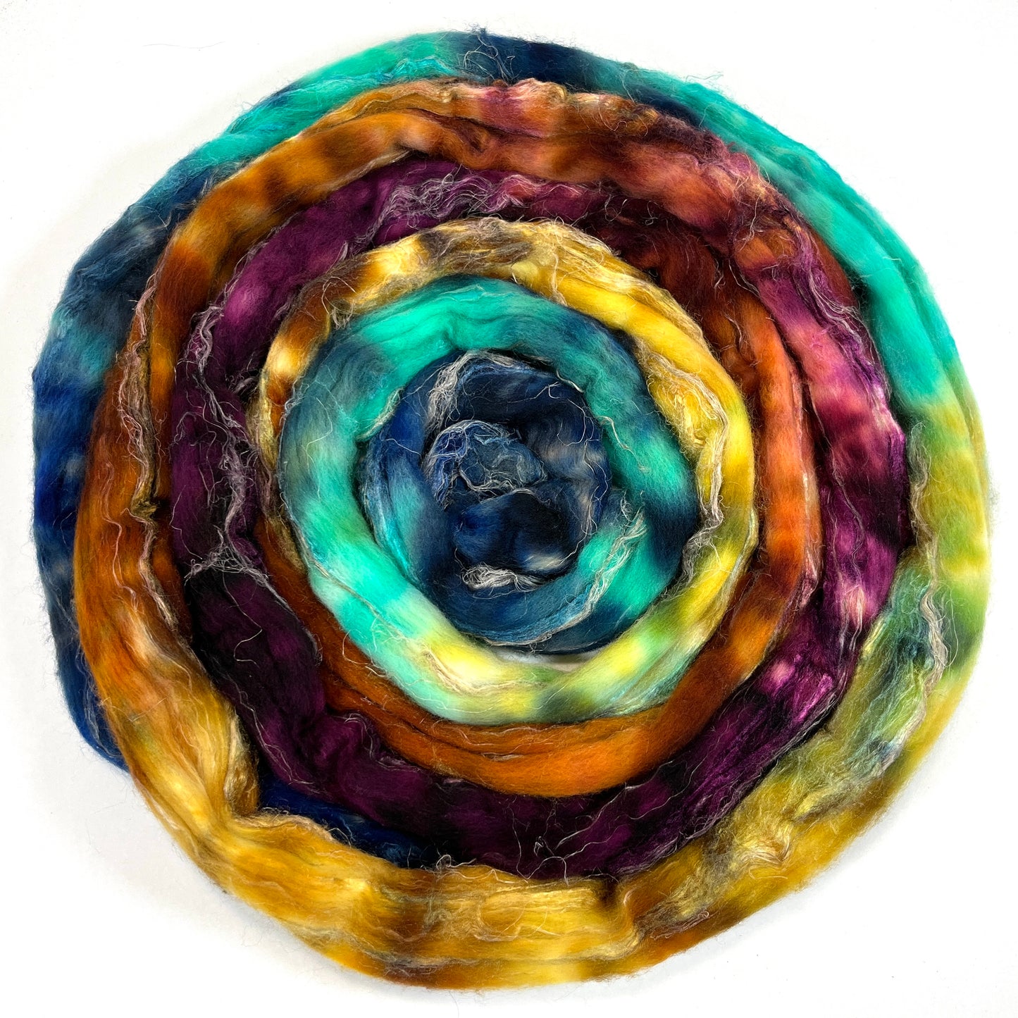 Reverie MG - 4 oz Merino, silk, flax combed top, roving, spinning fiber, handspinning, felting, needle felting, weaving supplies