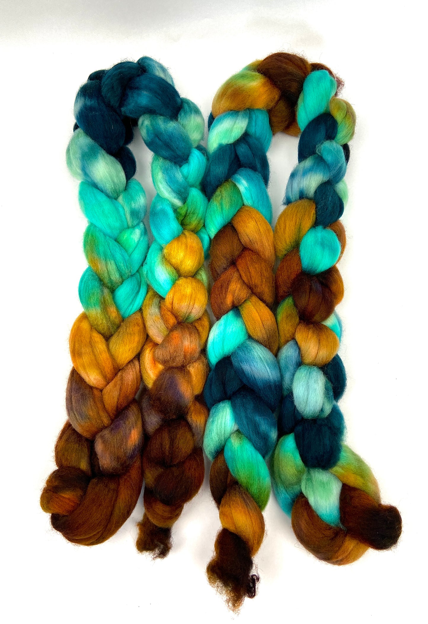 Royston MG - 4 oz hand painted wool combed top, roving, spinning fiber, handspinning, felting