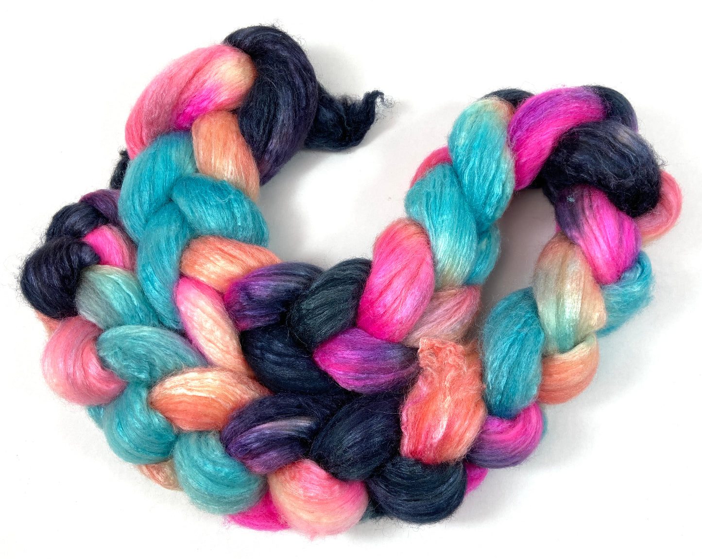 Flamingo SC 4 oz 60/40 Polwarth/silk combed top, roving, spinning fiber, handspinning, felting, needle felting, weaving supplies, wool