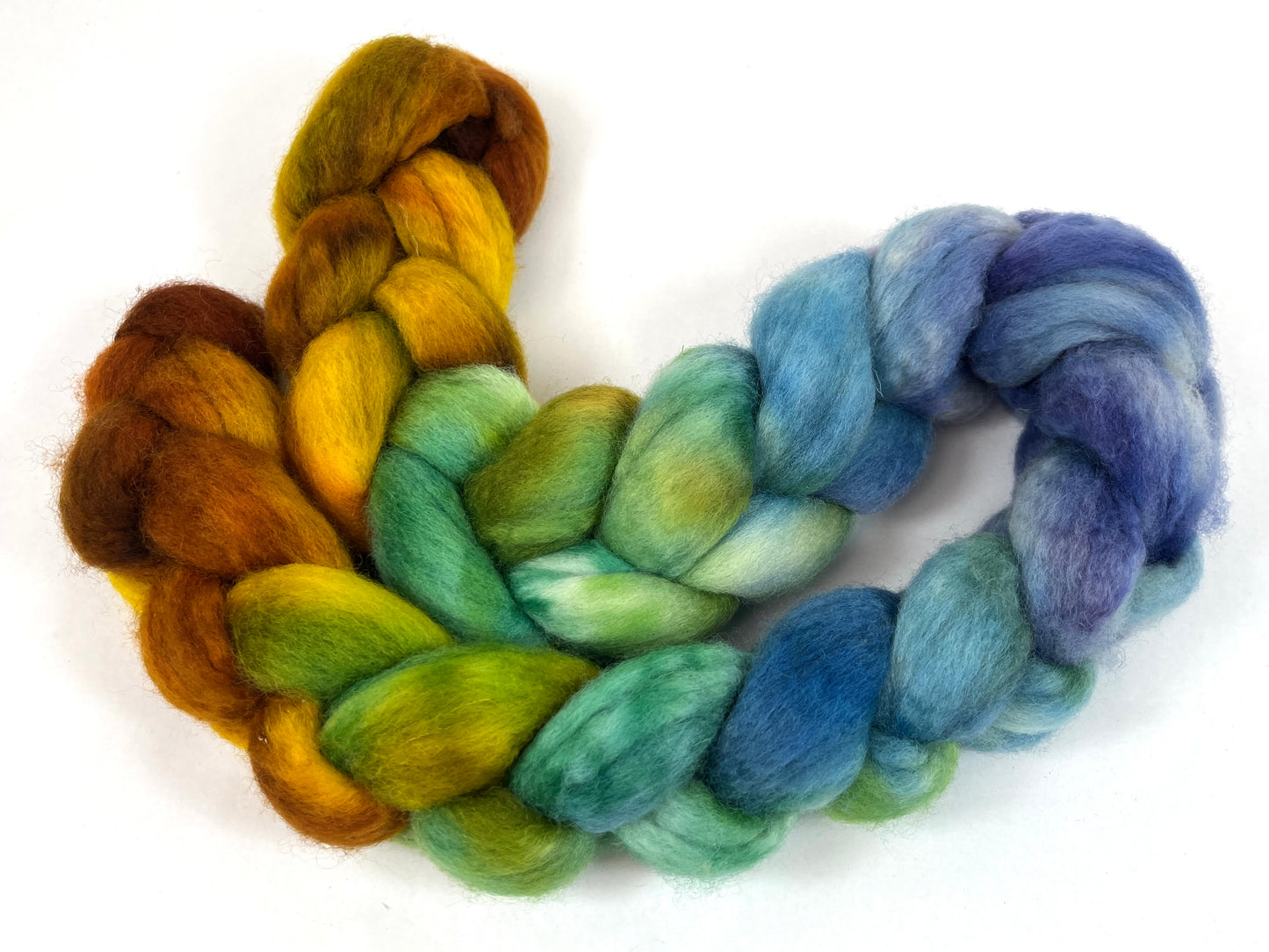Gaia Braid - 4 oz BFL wool combed top, roving, spinning fiber, handspinning, felting