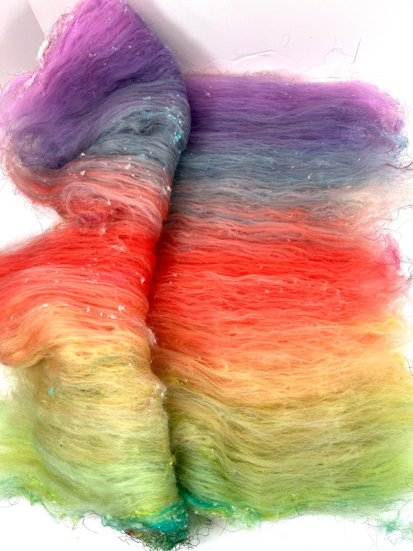 Day’s End Batt 0111-02C, 2.7 oz, Falkland Merino wool, silk, spinning fiber, felting wool, weaving fiber