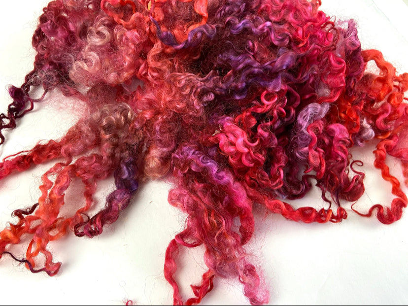 Wensleydale locks 1.7 oz, 6 inches, super clean, spinning, felting, fiber art, doll hair, nuno, art yarn 0410-01
