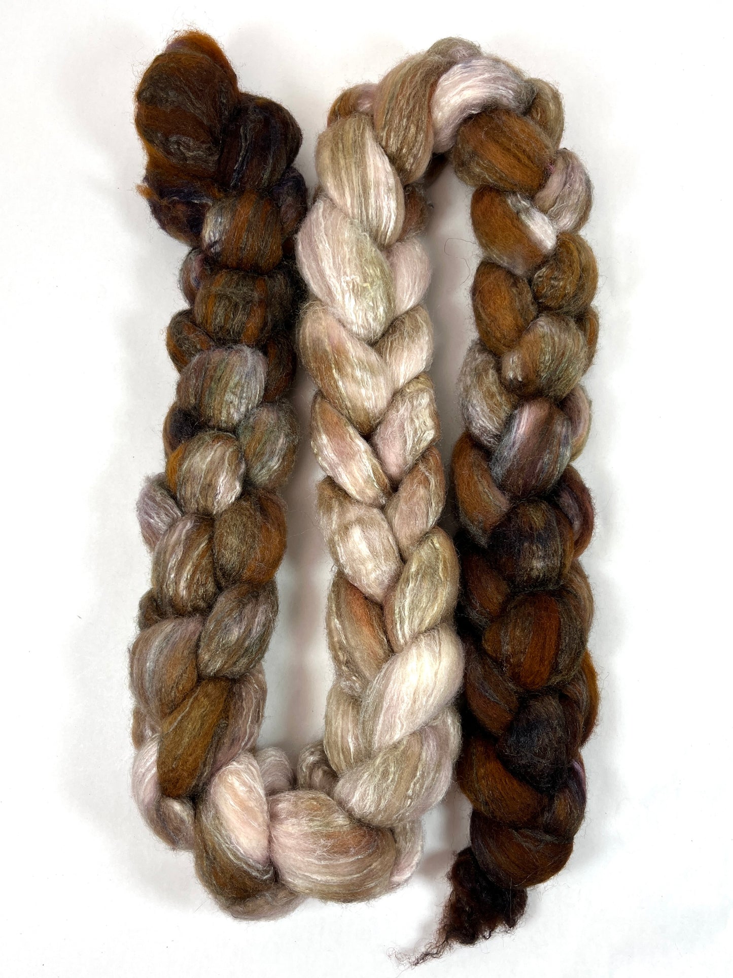 Day’s End 0121-03- 6.4 oz BFL/silk combed top, roving, spinning fiber, handspinning, felting, needle felting, weaving supplies, OOAK