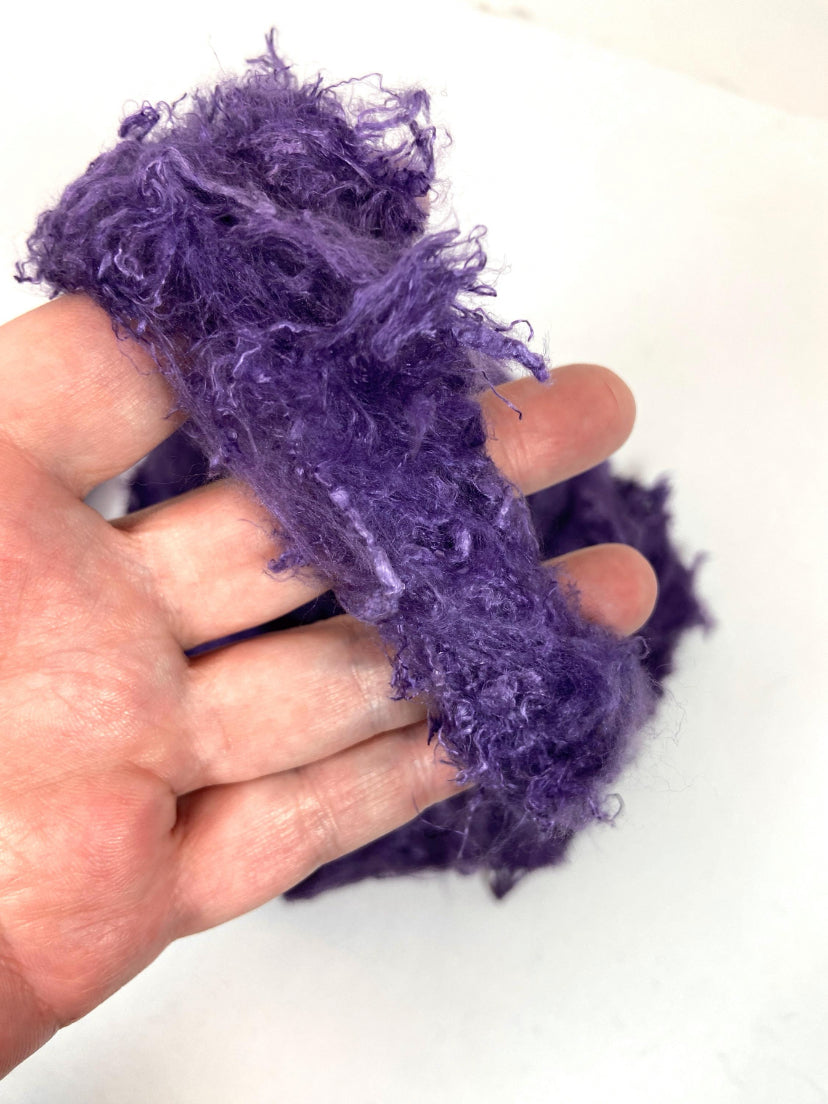 Silk Laps, Purple, mulberry silk, nuno, wet felting, spinning fiber, art yarn, handspinning, felting fiber, corespinning, 1101-01