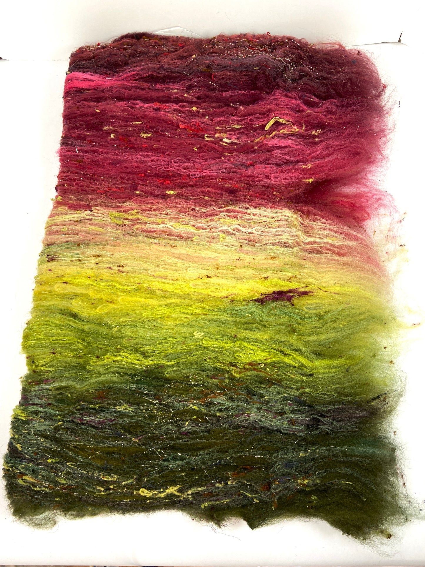 Victoriana Gradient Batt 1006-01 - 2.7 oz Corriedale wool, silk, noils, spinning fiber, handspinning, nuno, felting wool, weaving, spindle