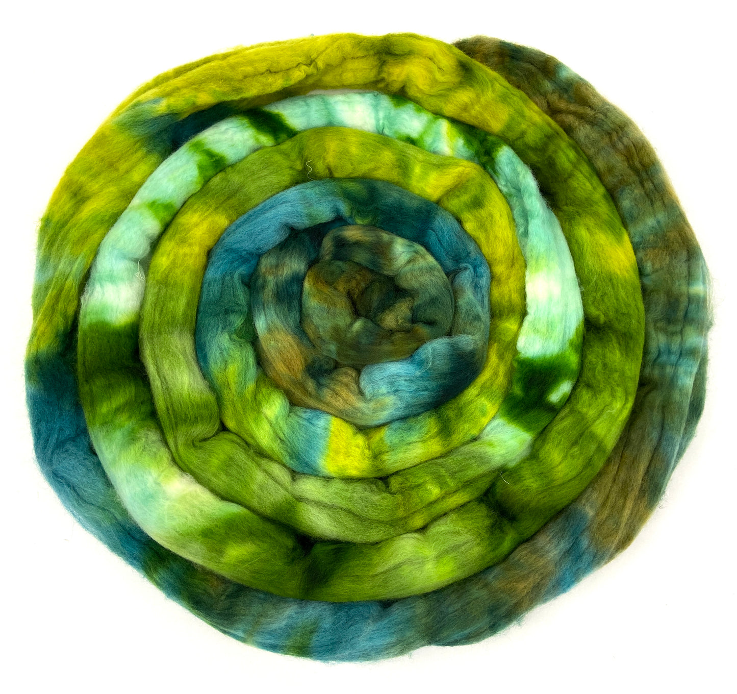 Emerald Isle MG - 4 oz hand painted wool combed top, roving, spinning fiber, handspinning, felting