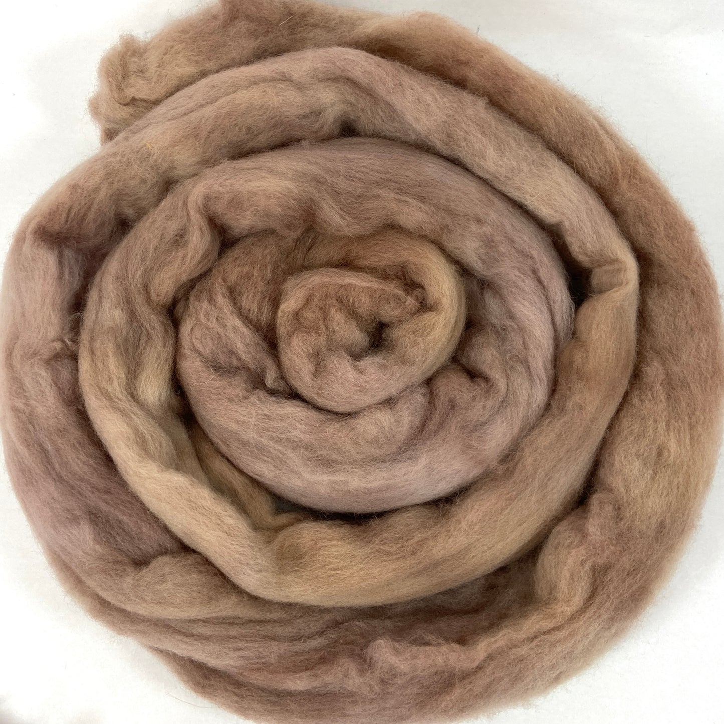 Suede - 2 oz hand dyed semisolid wool combed top